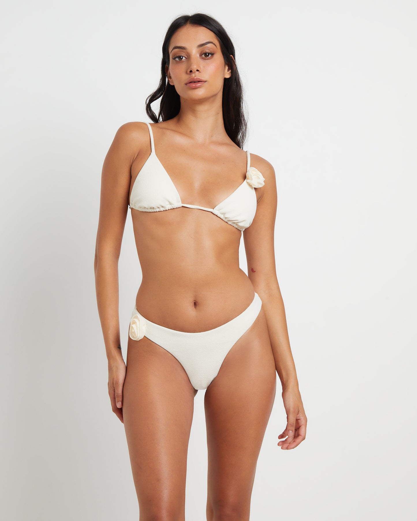 Banksy Corsage Bikini Set in Milky White