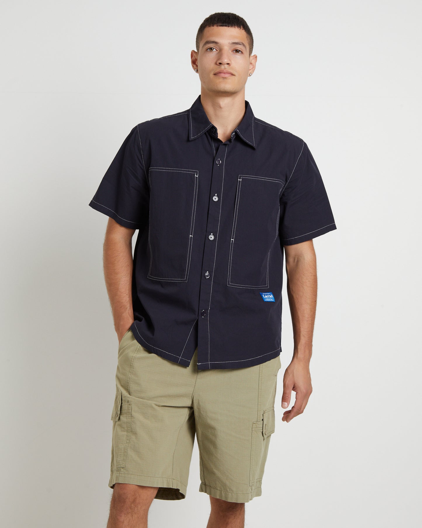 Cliff Short Sleeve Shirt in Navy