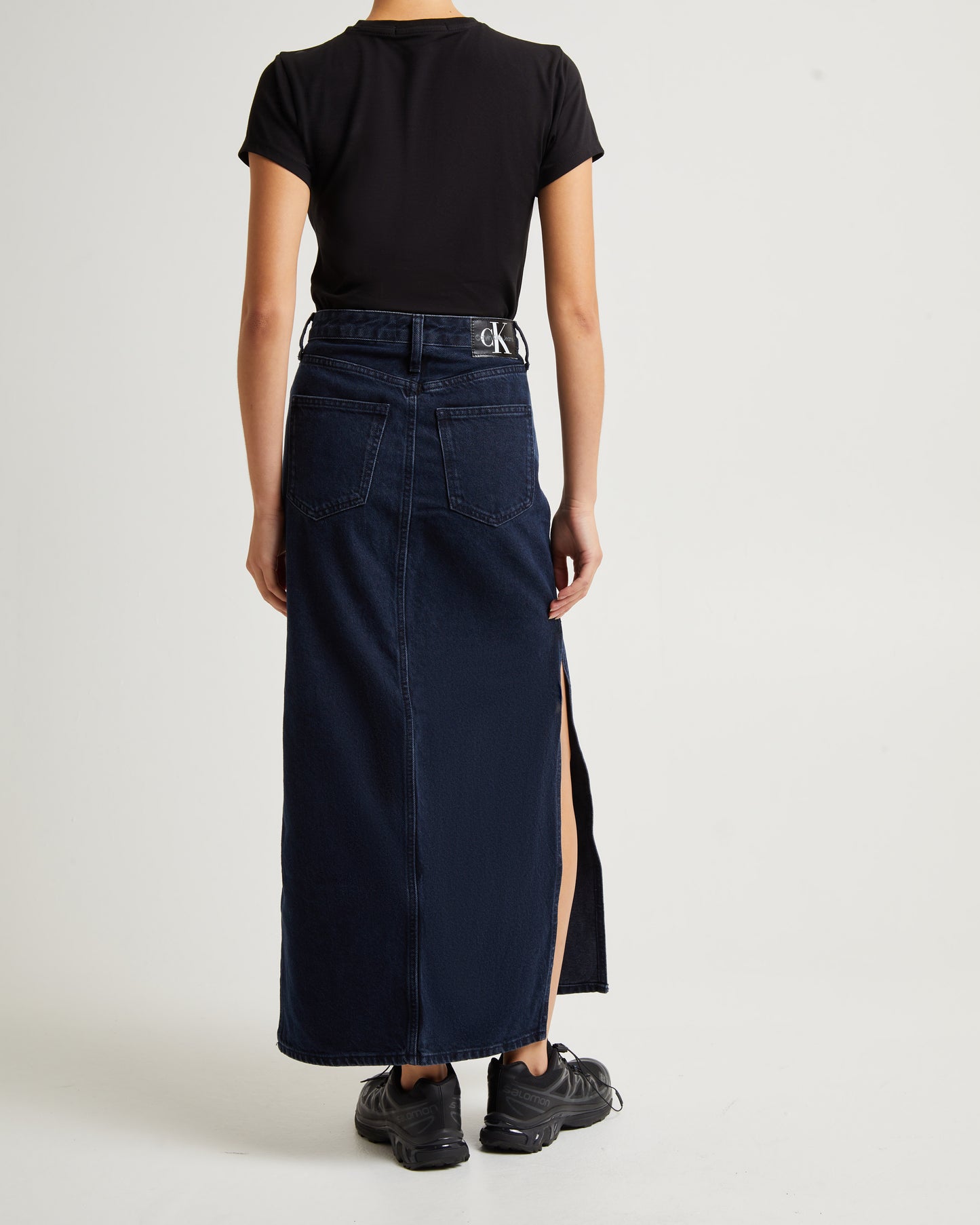 Denim Maxi Skirt Dark