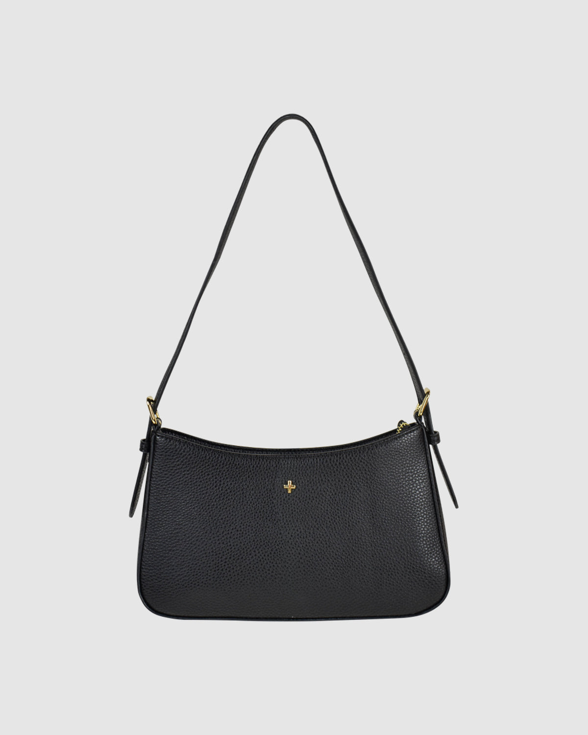 Lilu Shoulder Bag in Black Pebble Gold BLACK