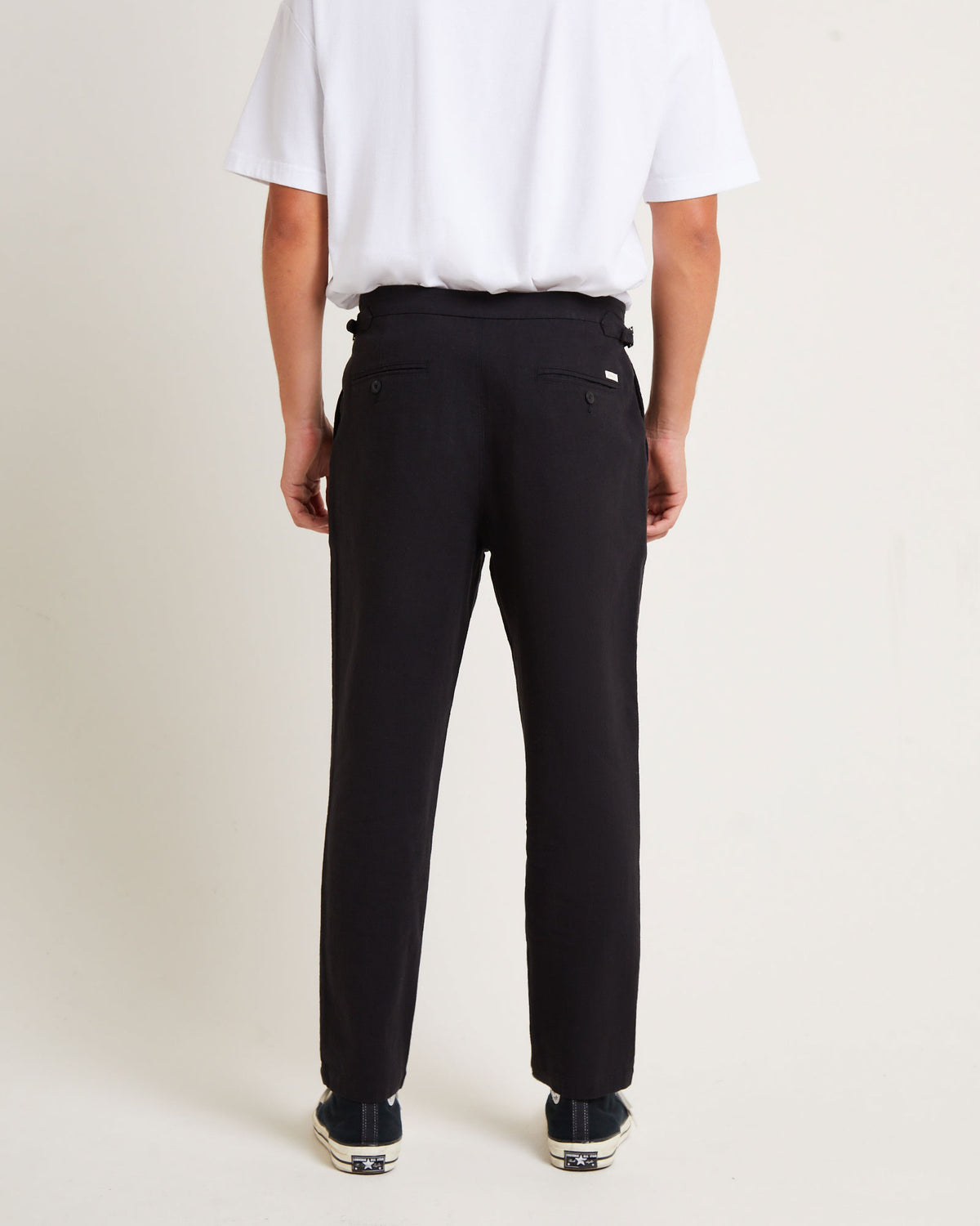 Ibiza Linen Pants in Black BLACK