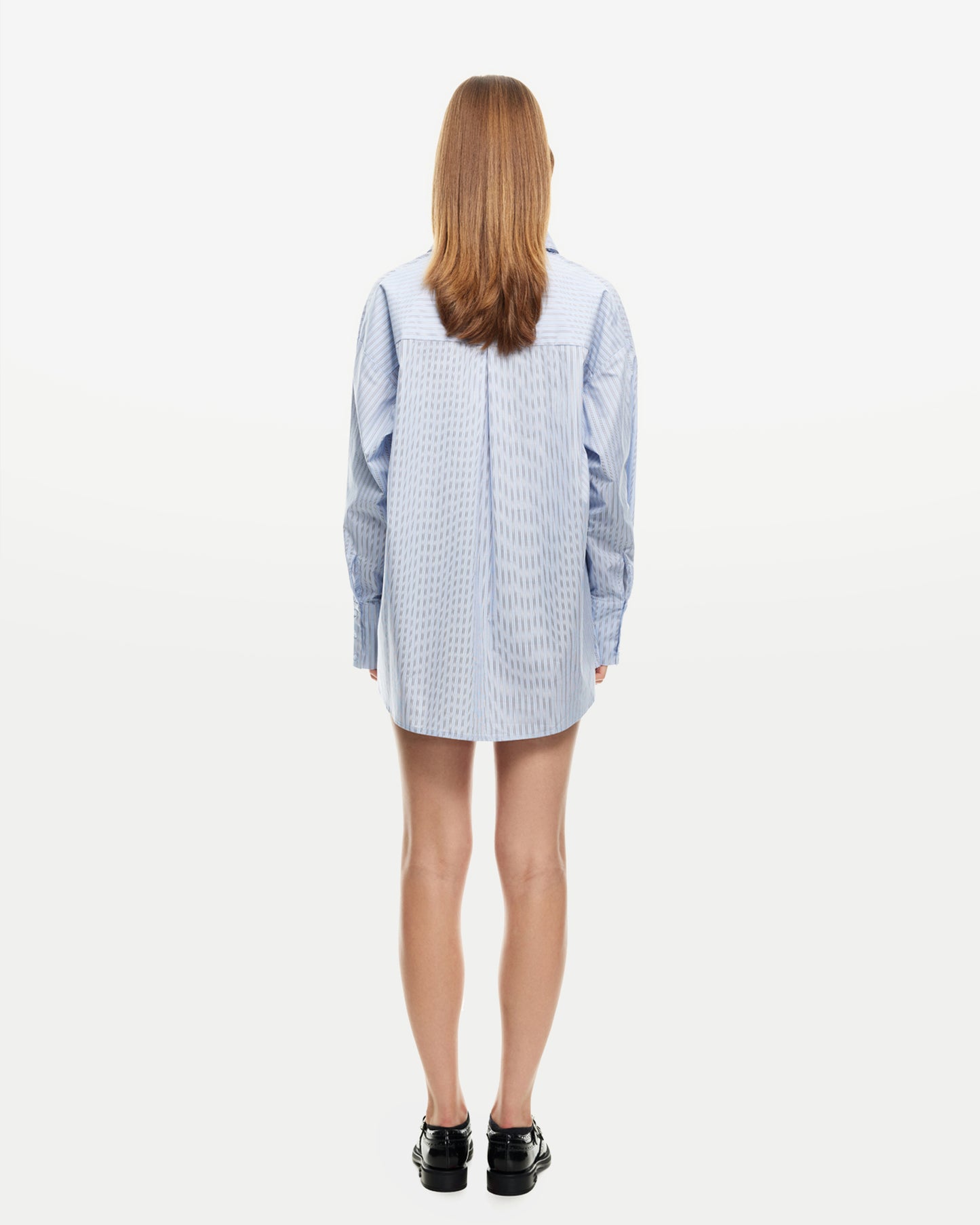 Boyfriend Long Sleeve Shirt in Blue Stripe