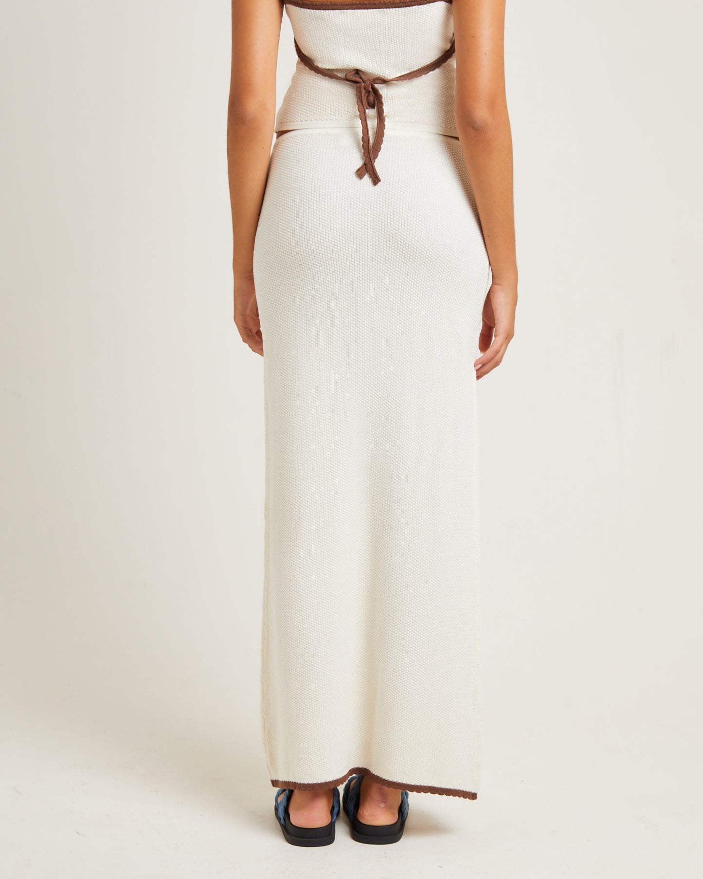 Nori Compact Knit Maxi Skirt Oat