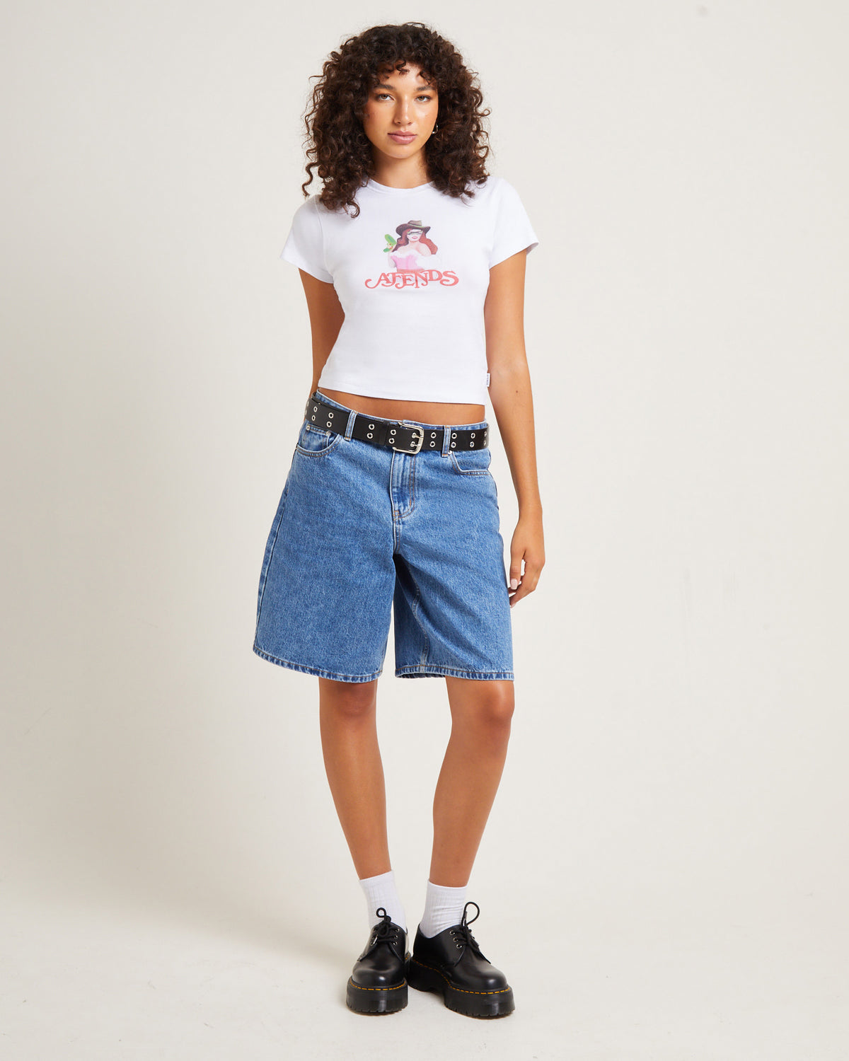 Worlds Above Recycled Baby Tee White WHITE