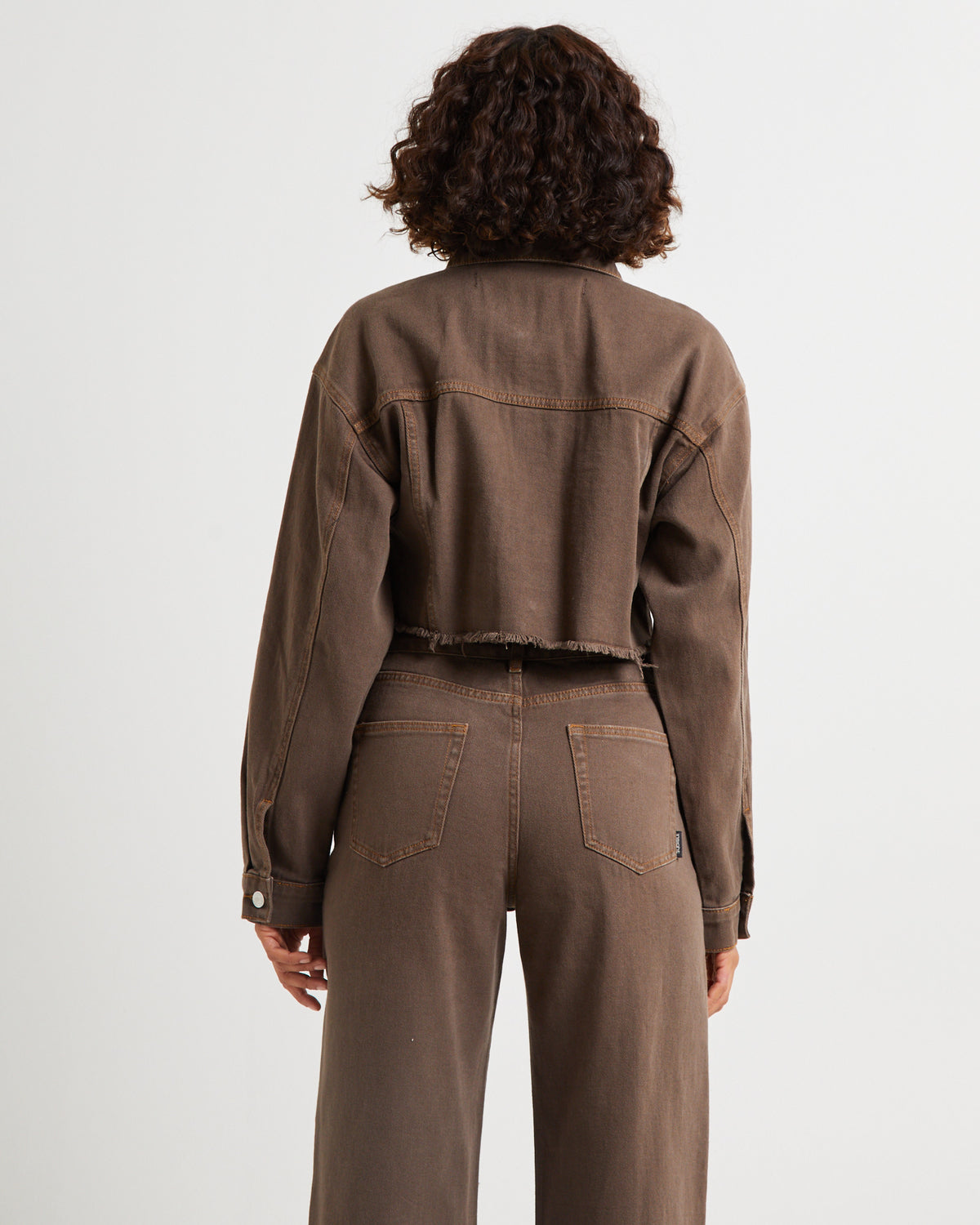 Mia Crop Denim Jacket Washed Sepia WASHED SEPIA
