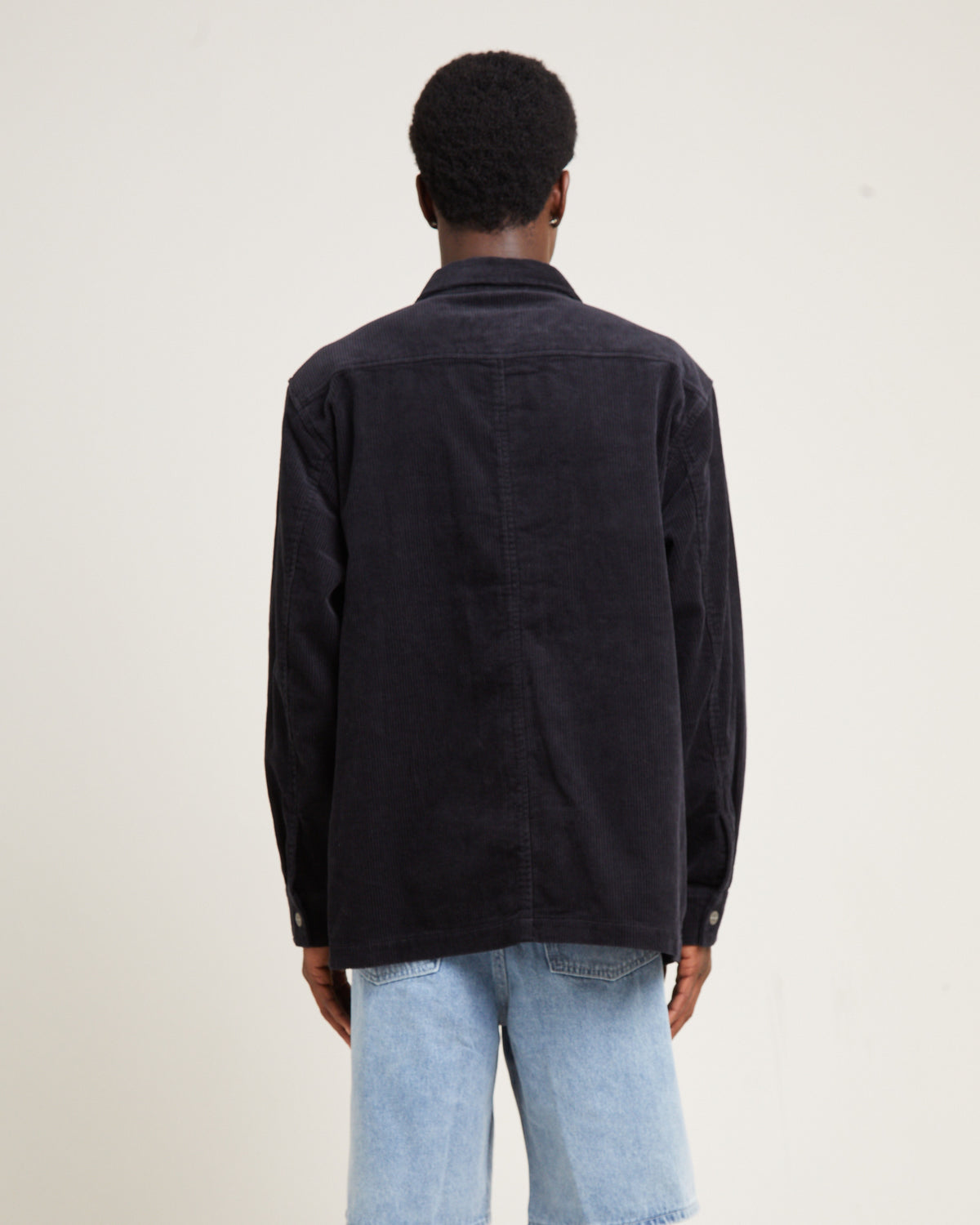 Conditions Cord Long Sleeve Overshirt BLACK