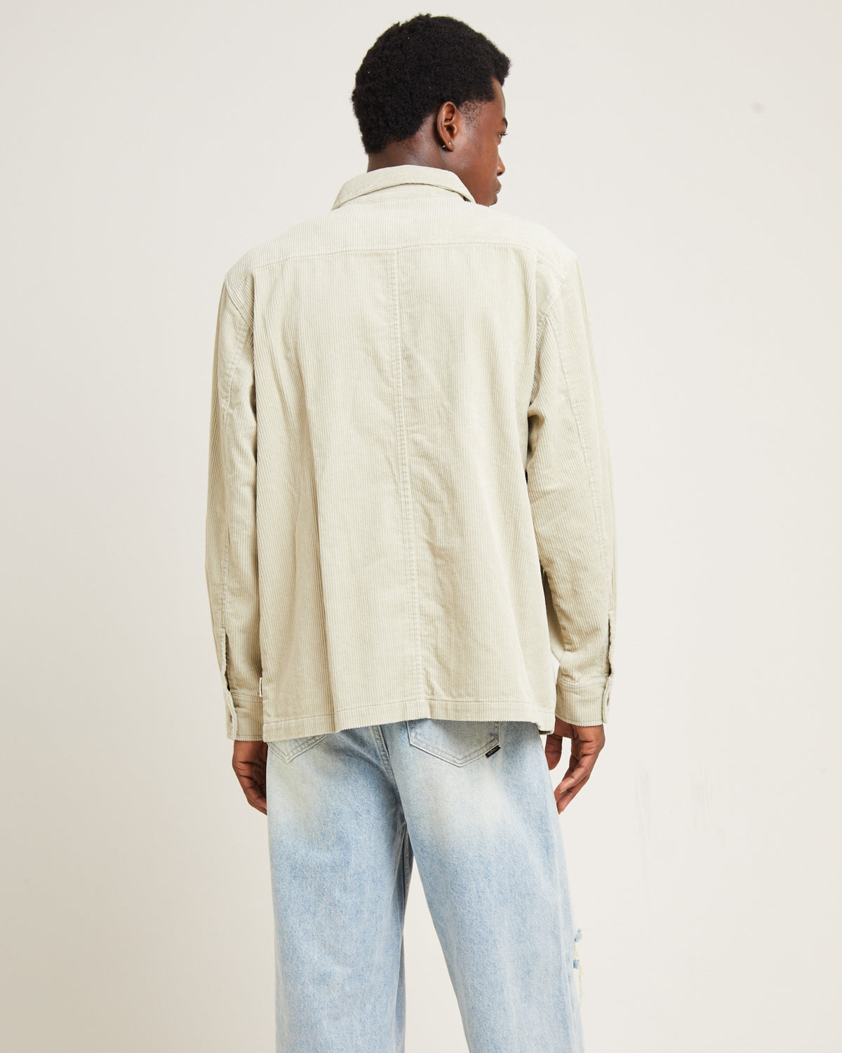 Conditions Cord Long Sleeve Overshirt TAN