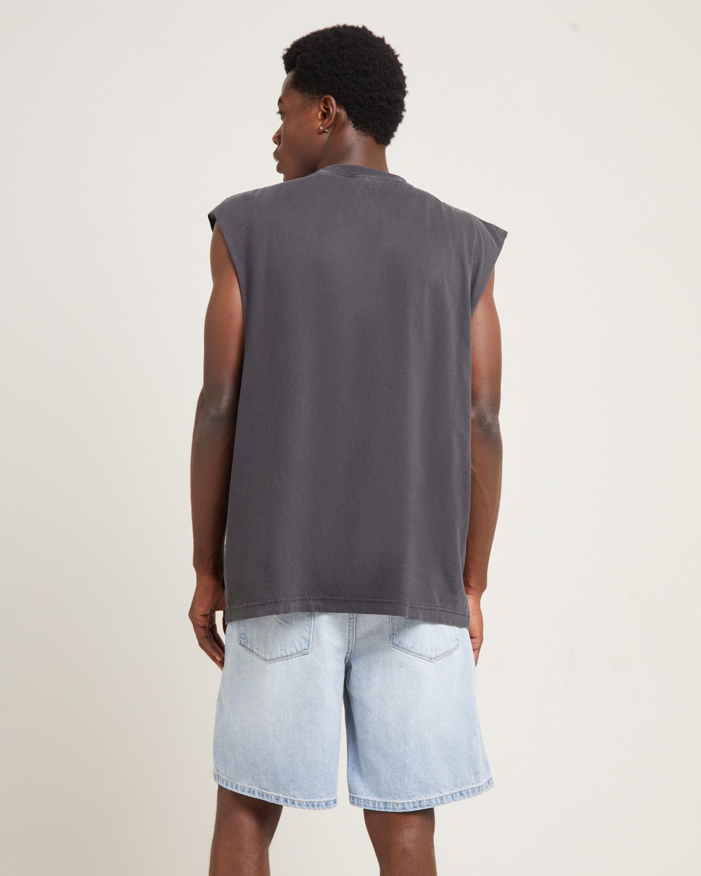 Statue Recycled Sleeveless Tee Stone Black