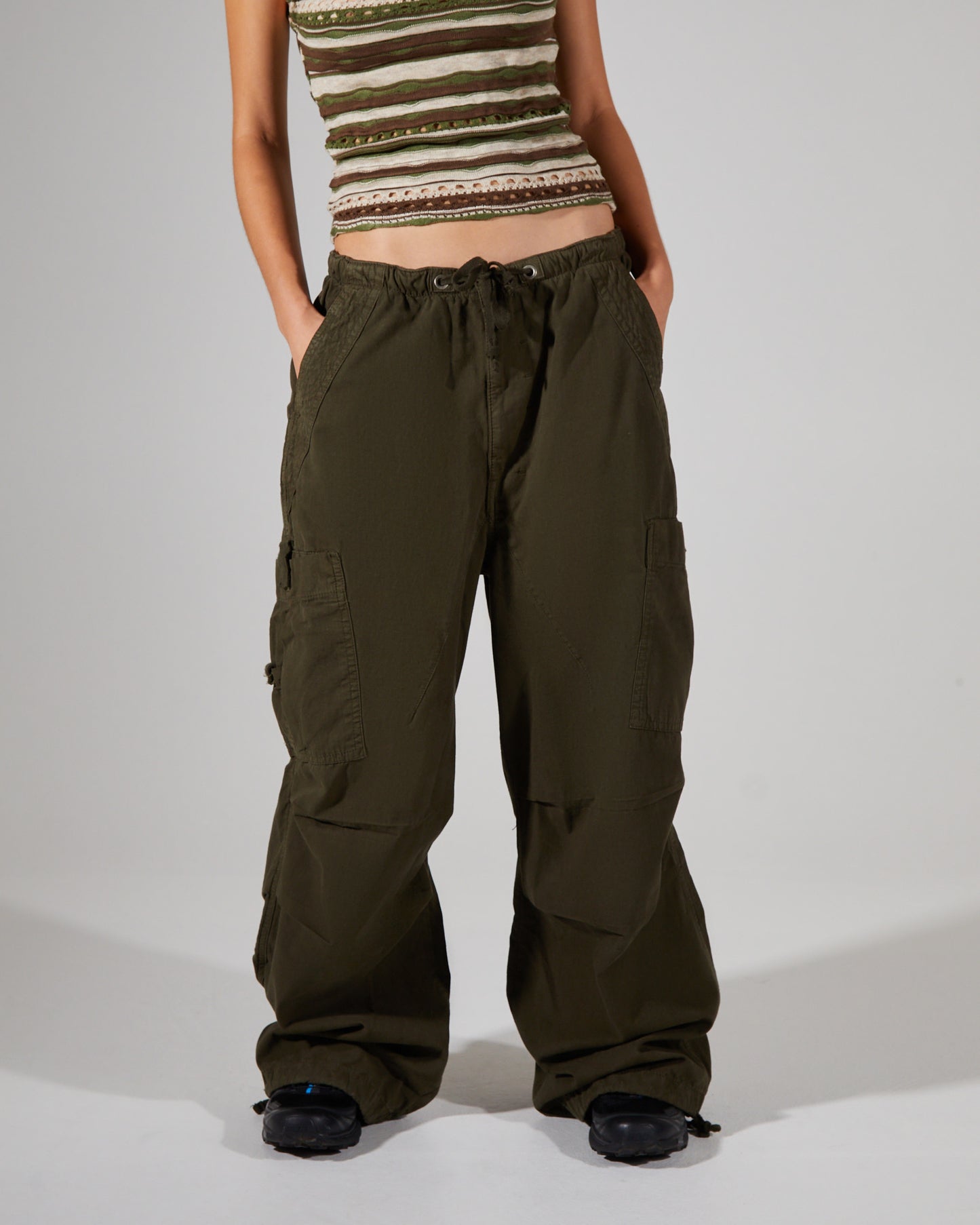 Parachute Cargo Pants Khaki