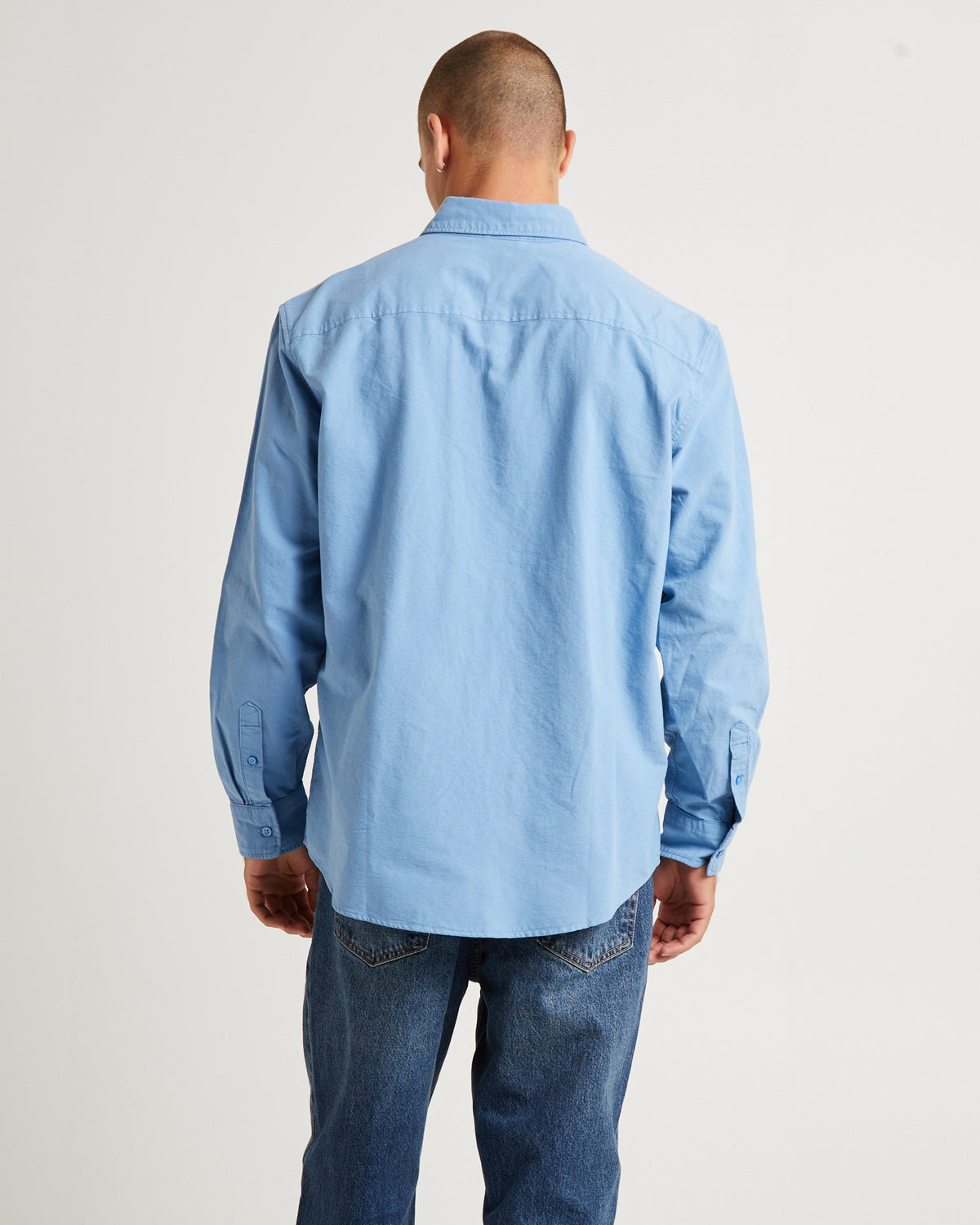Authentic Button Down Long Sleeve Shirt Allure Blue ALLURE GARMENT DYE