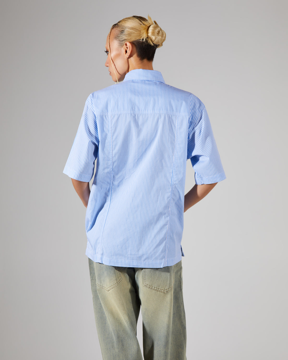 Stereo Stripe Short Sleeve Shirt ASSORTED