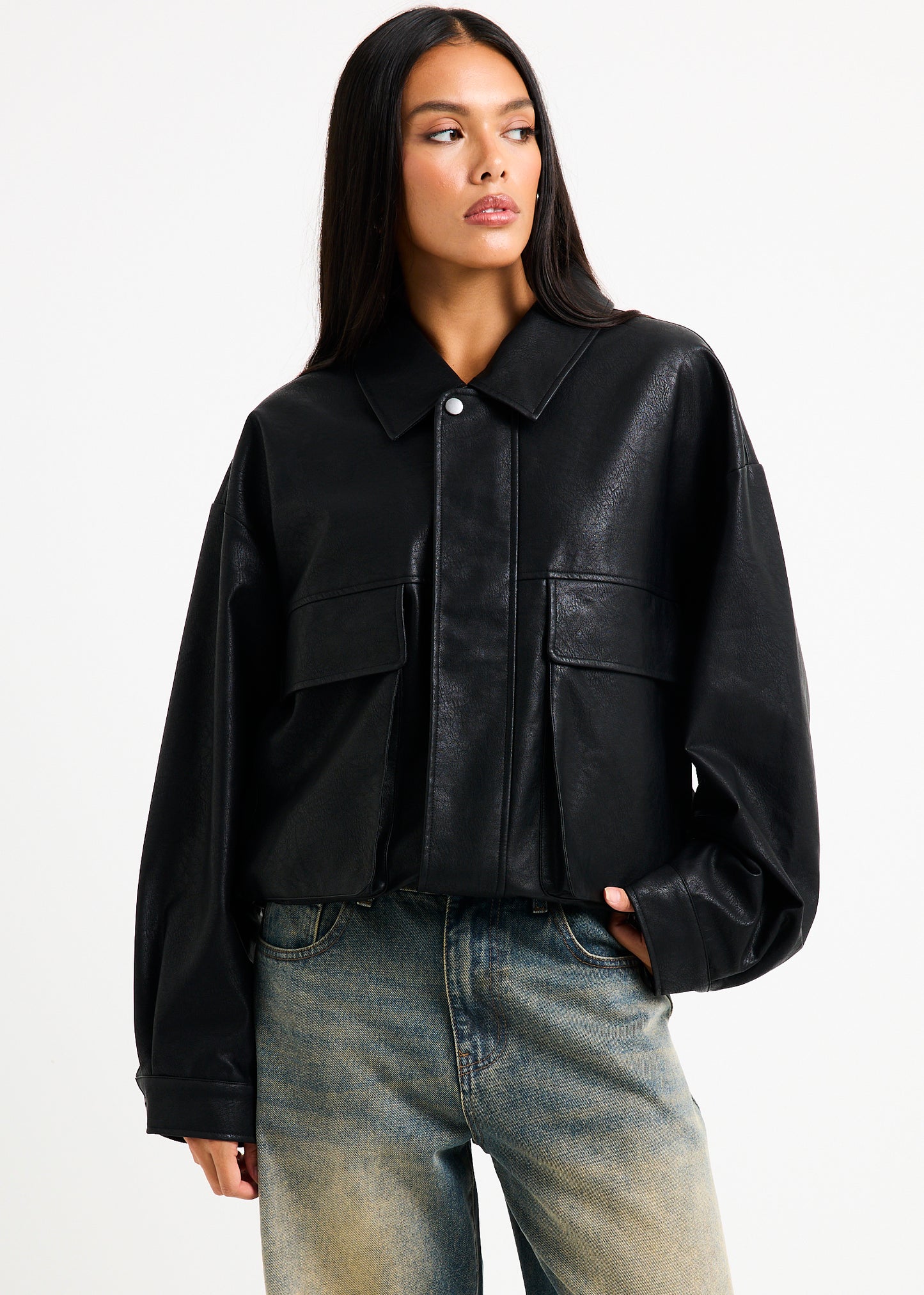 Jen Oversized Patch Pocket Jacket