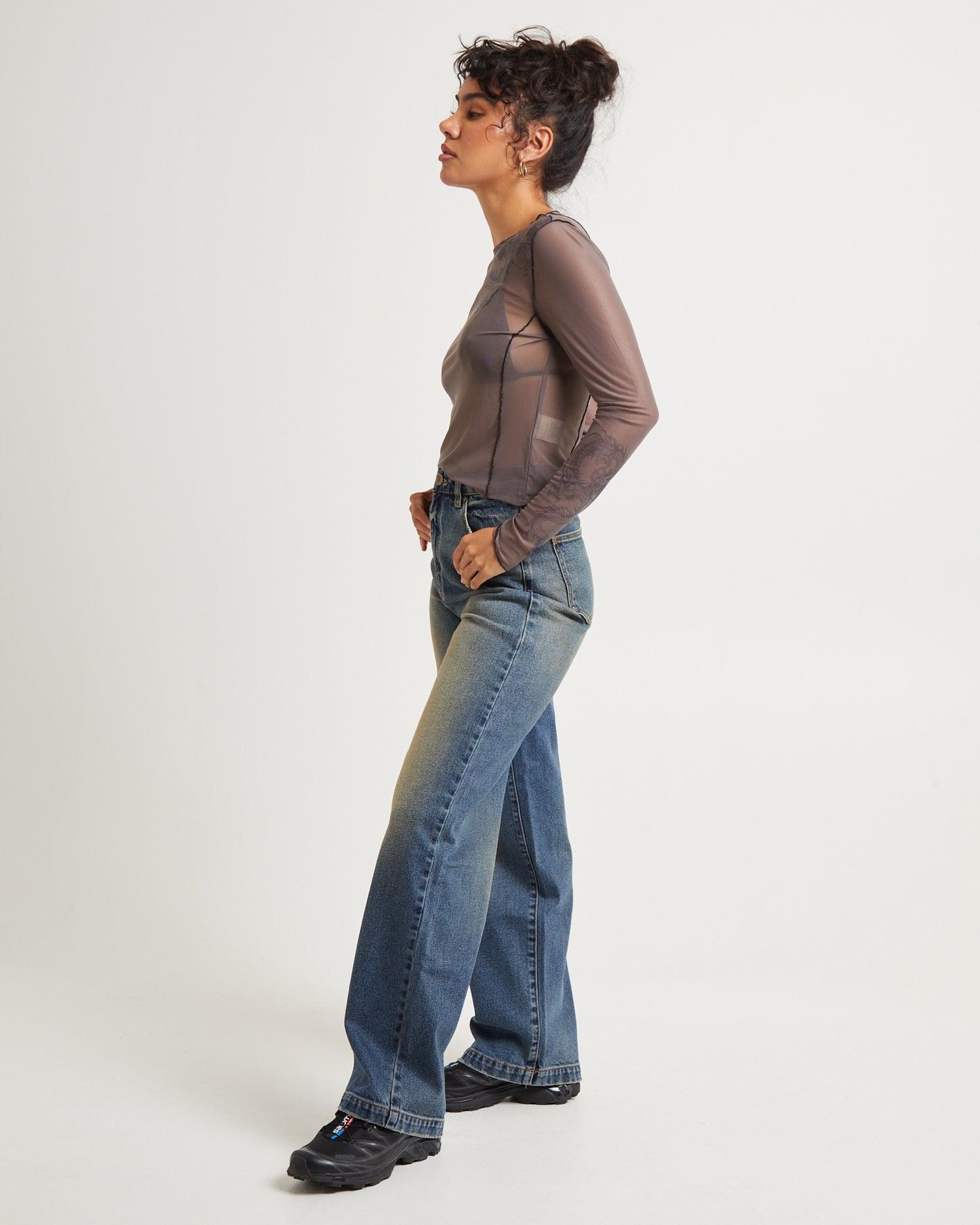 Akio Mesh Long Sleeve Top
