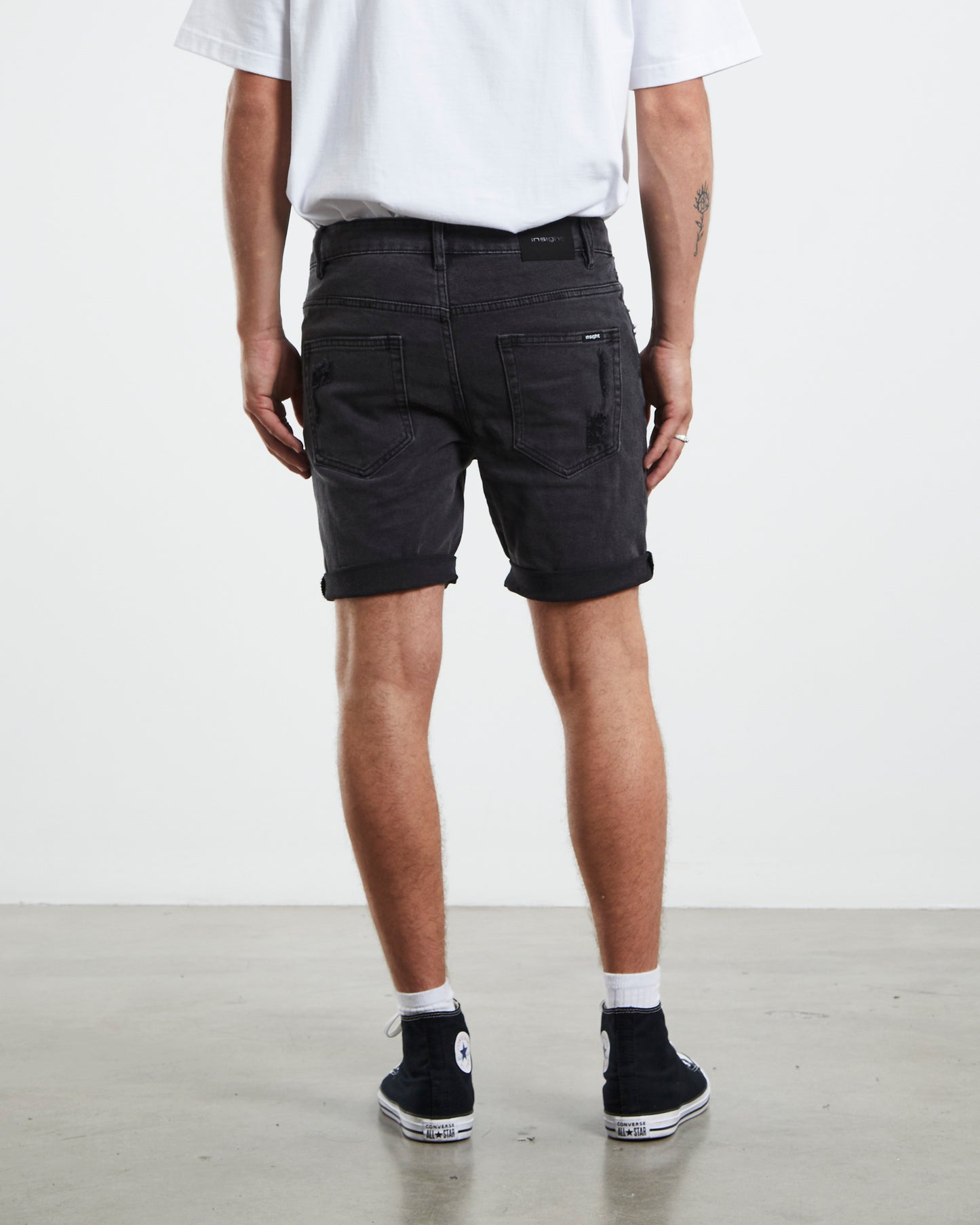 Revolver Denim Shorts New York Trashed Black