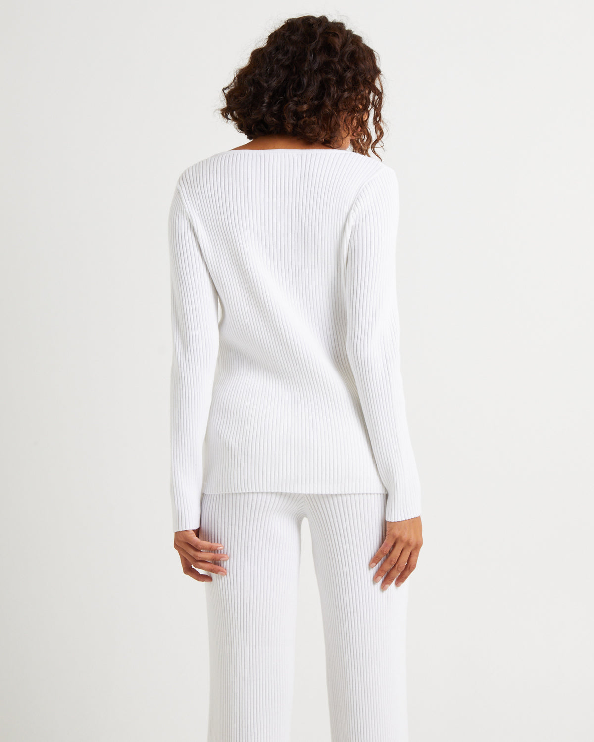 Kiah Long Sleeve Knit Top WHITE