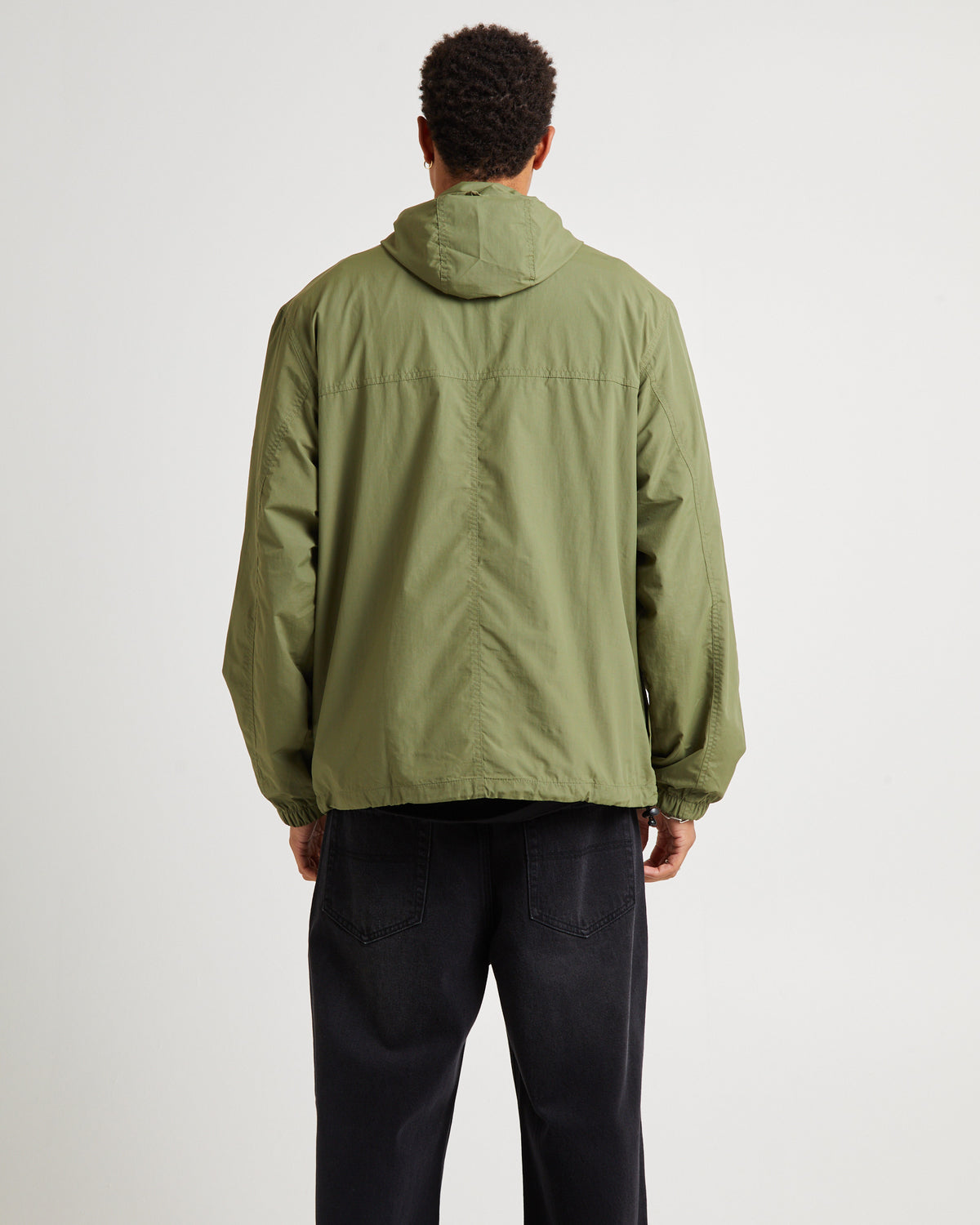 System Recycled Water Resistant pray Anorak Jacket Military Green MILITARY