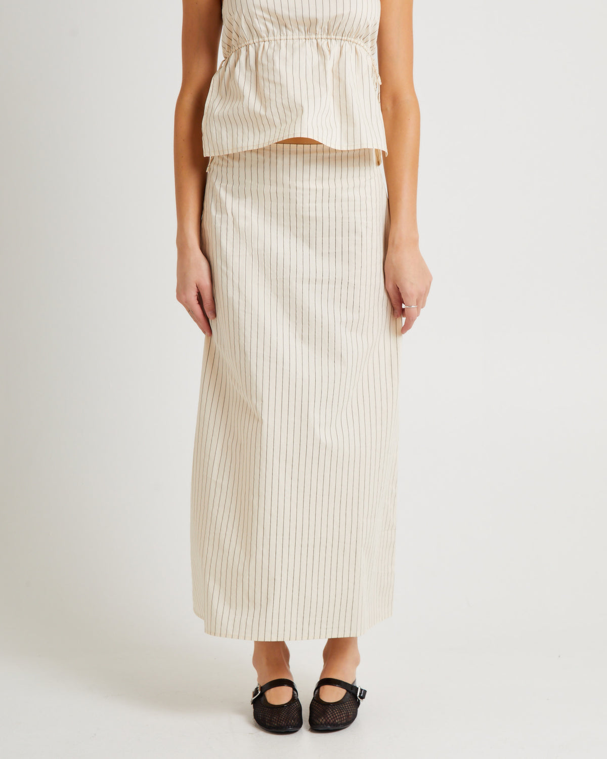 Bailey Stripe Maxi Skirt GREY STRIPE