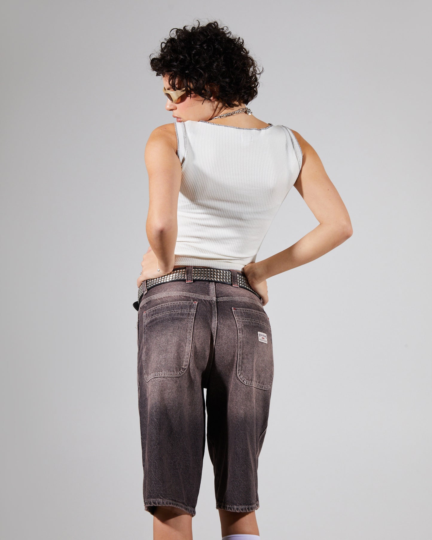 Print Splice Rib Tank Top