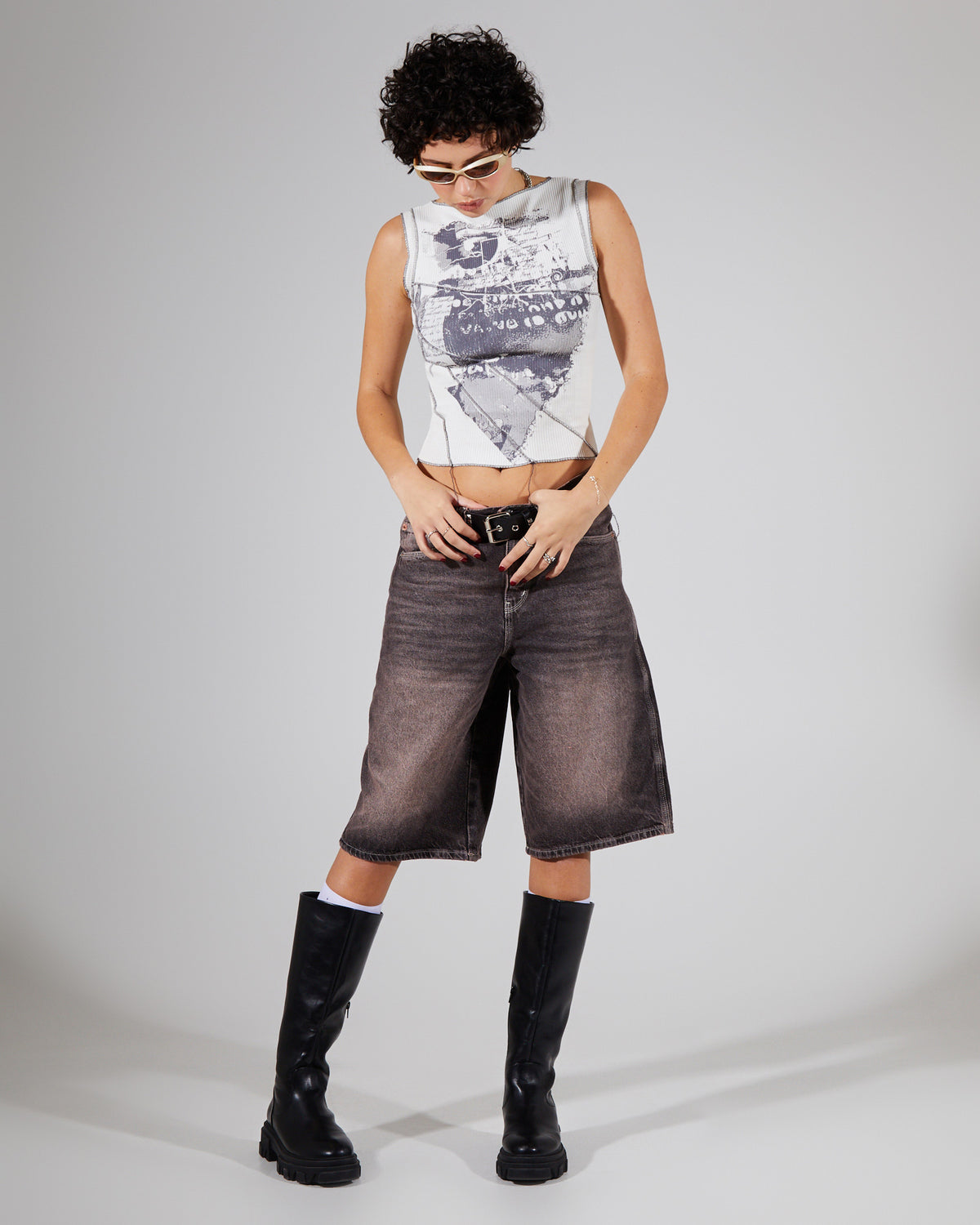 Nicola Denim Shorts BROWN