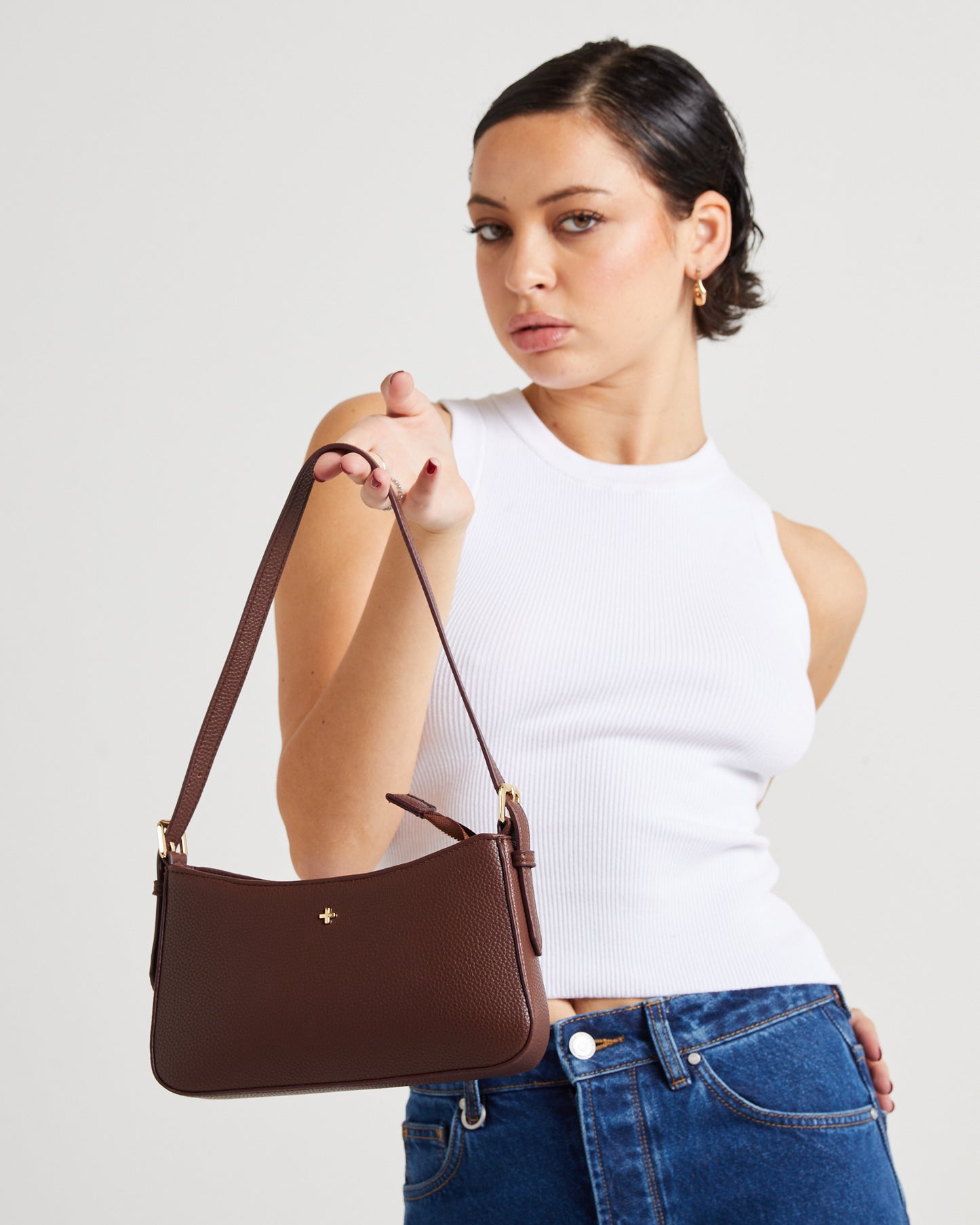 Lilu Bag Choc Pebble/Gold