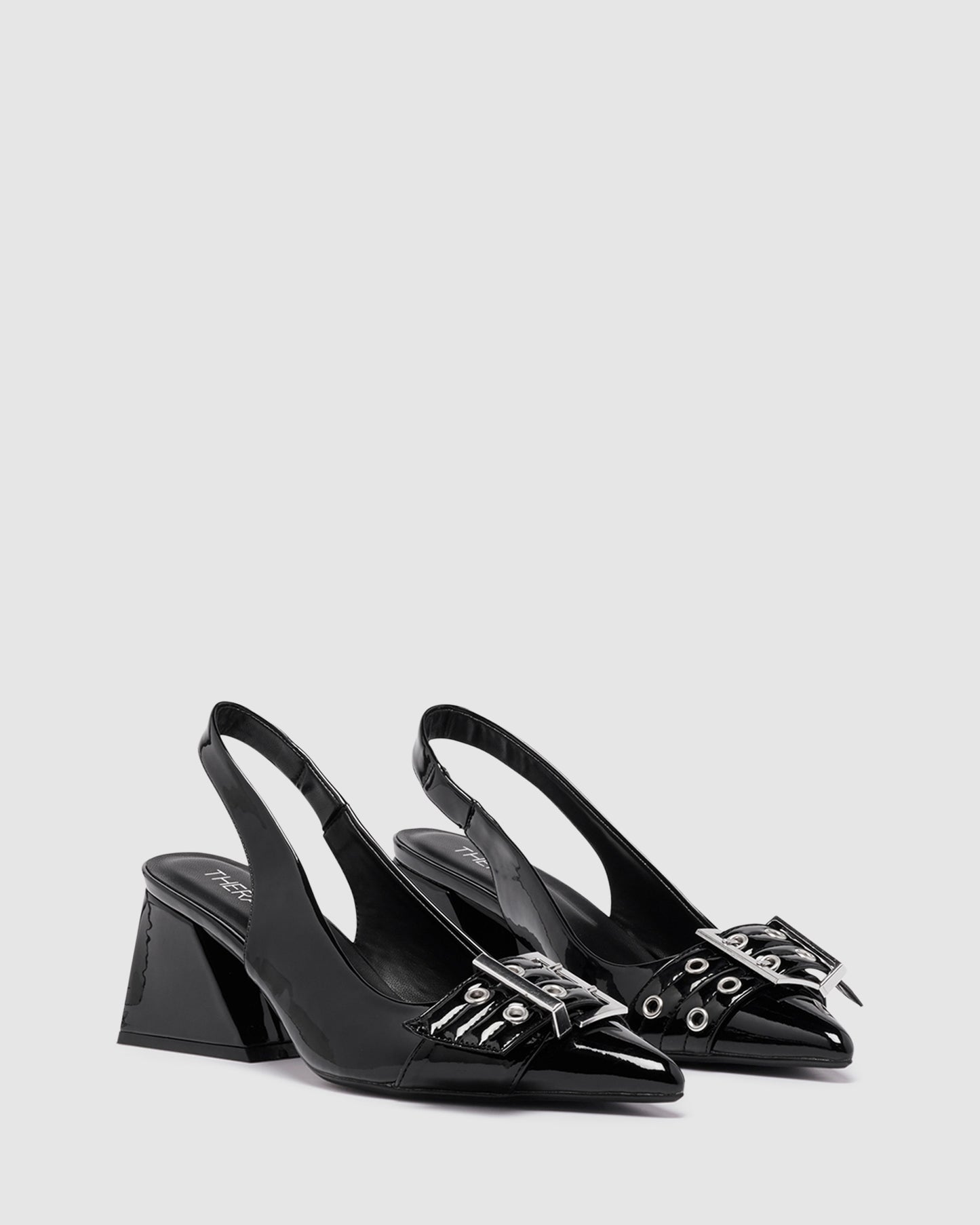 Slay Slingback Pump Black Patent