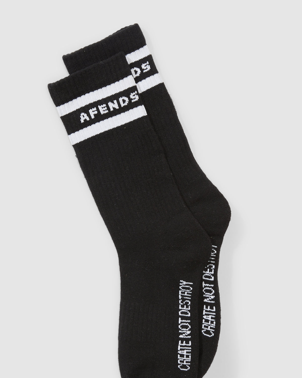 Create Not Destroy Socks Two Pack Black White