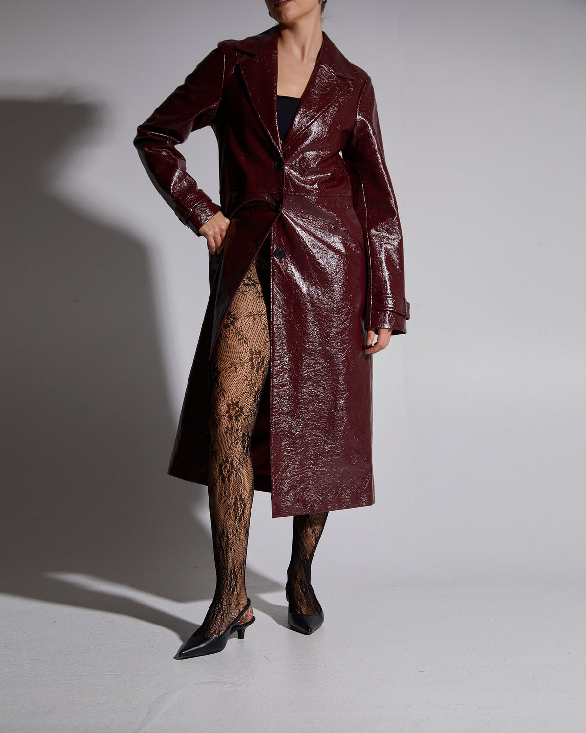 Floral Motif Sheer Tights BLACK