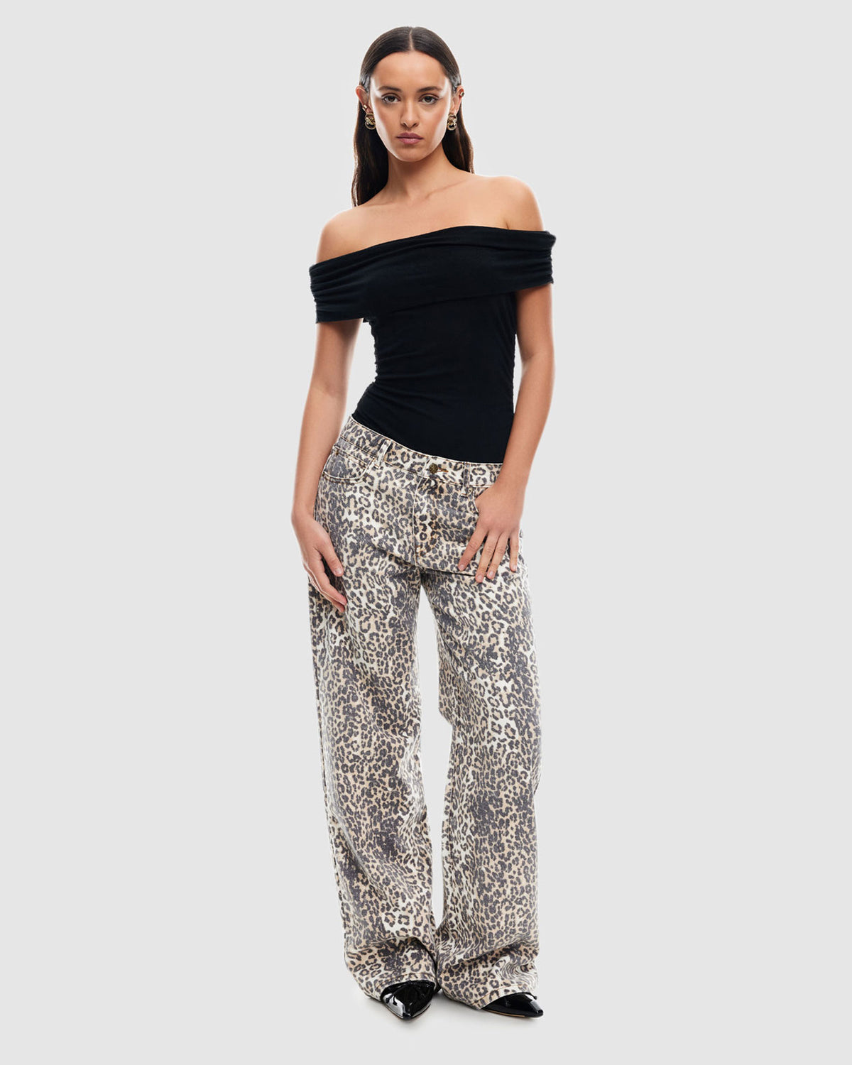 Top Model Denim Jeans FADED LEOPARD