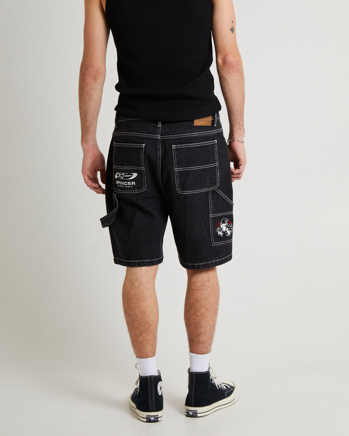 Oslo Y2K Carpenter Denim Short SILVER BLACK