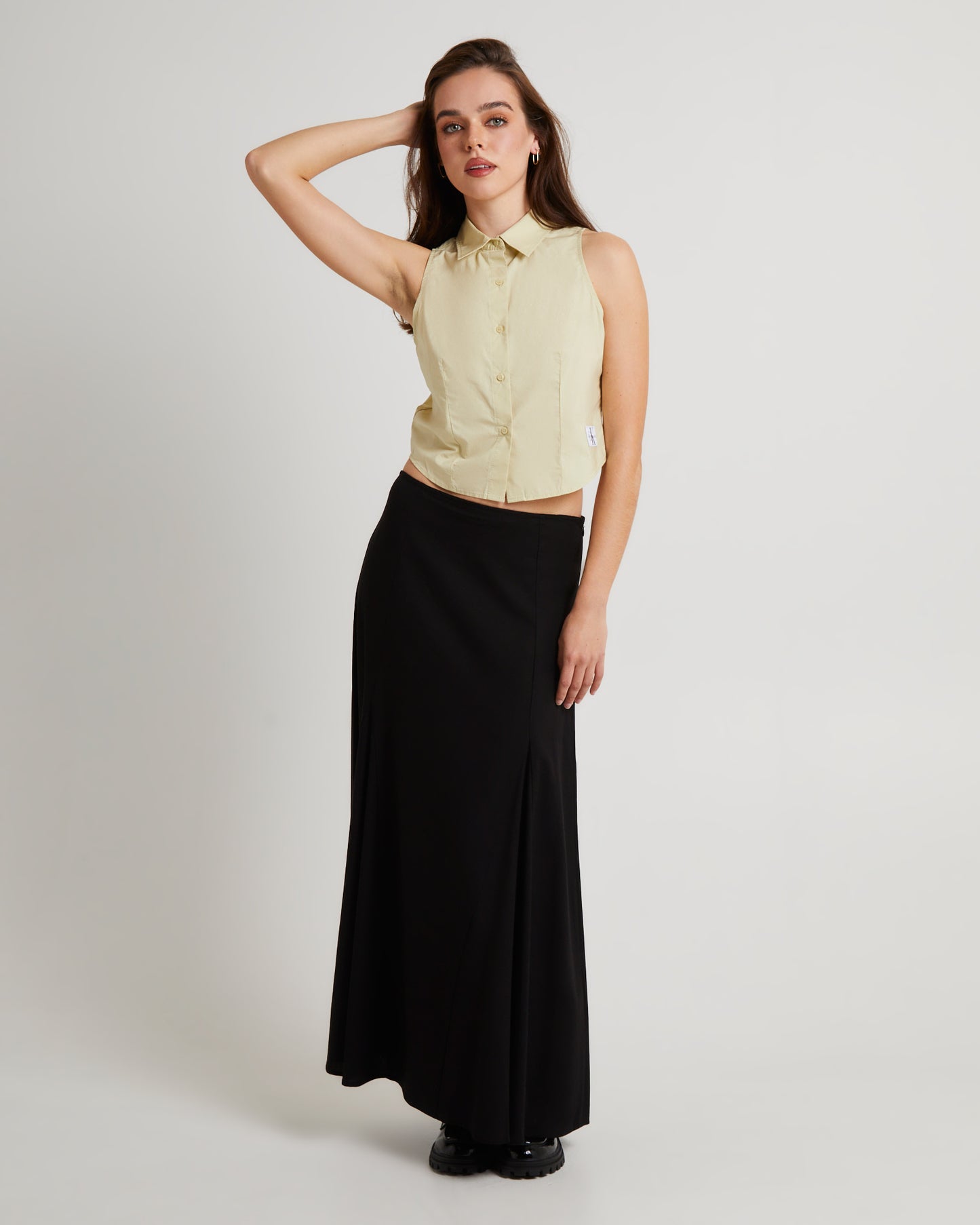 Cotton Poplin Sleeveless Shirt