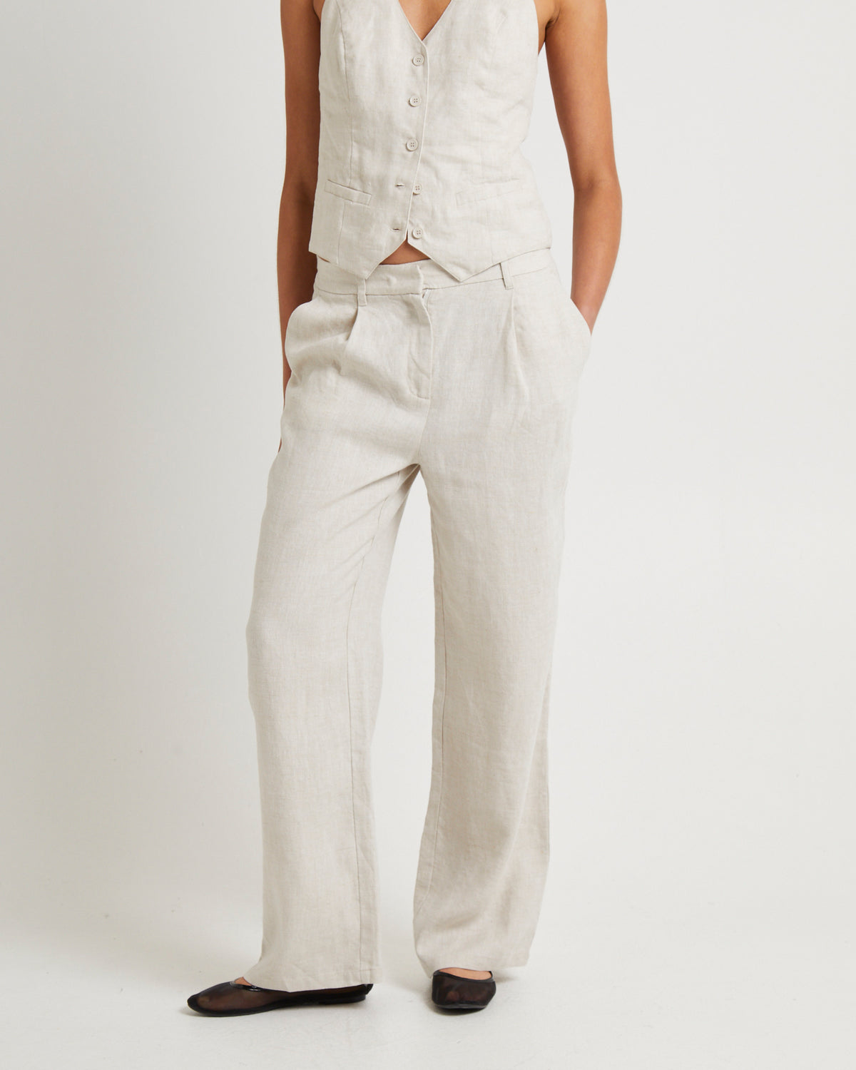Jemimah Linen Trousers OAT MARLE
