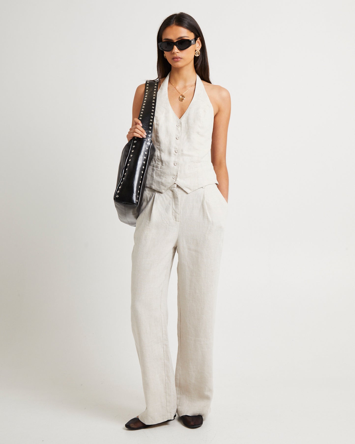 Naomi Linen Halter Vest