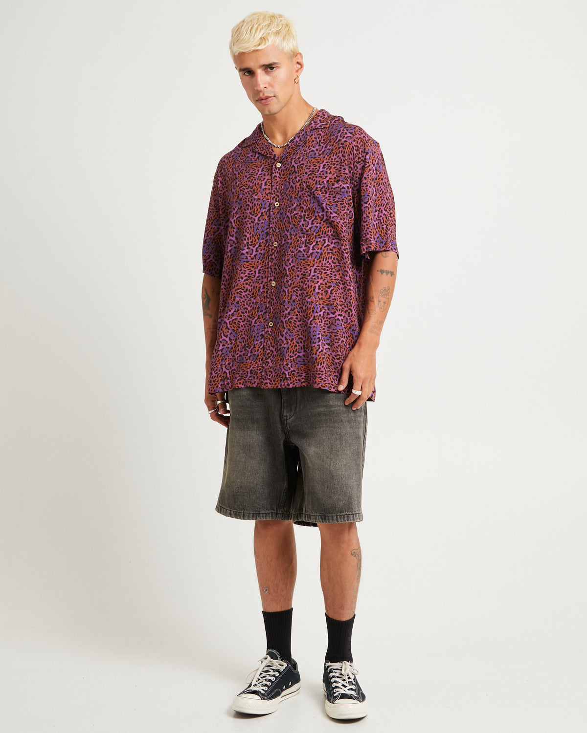 Trigger Short Sleeves Resort Shirt PURPLE