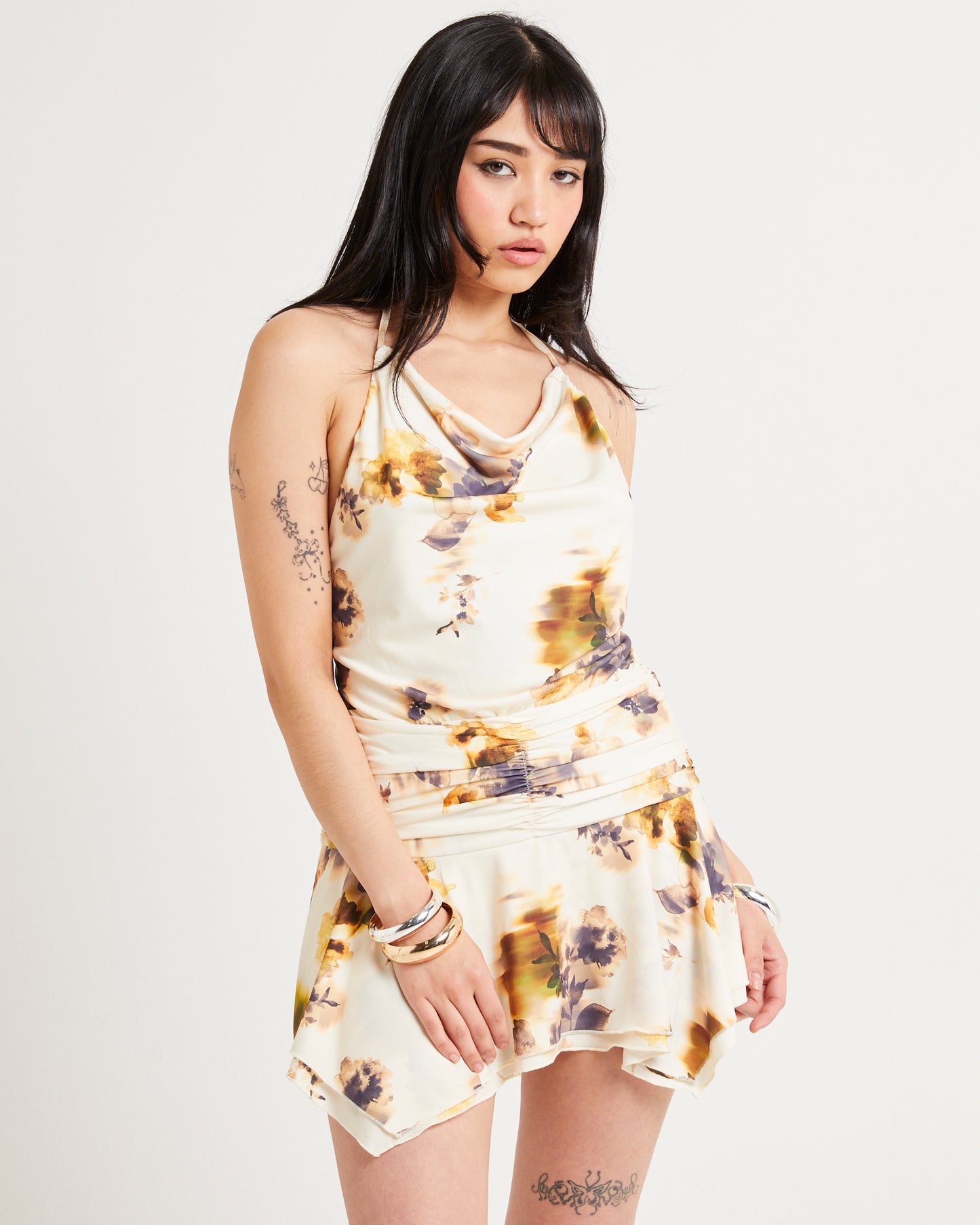 Chloe Halter Cowl Neck Dress