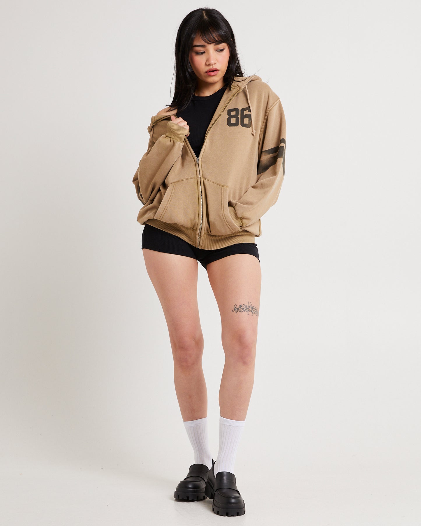 Dusty Zip Through Hoodie