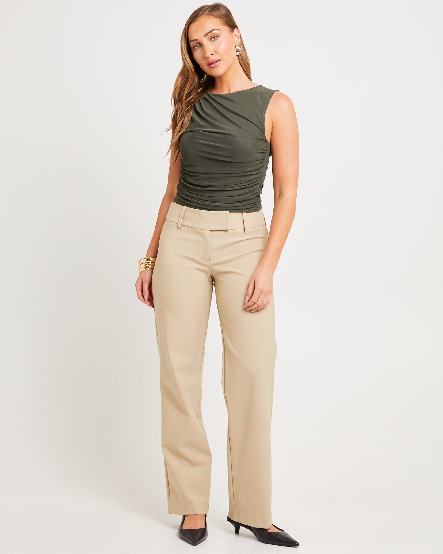 Mesh Ruched Tank Top