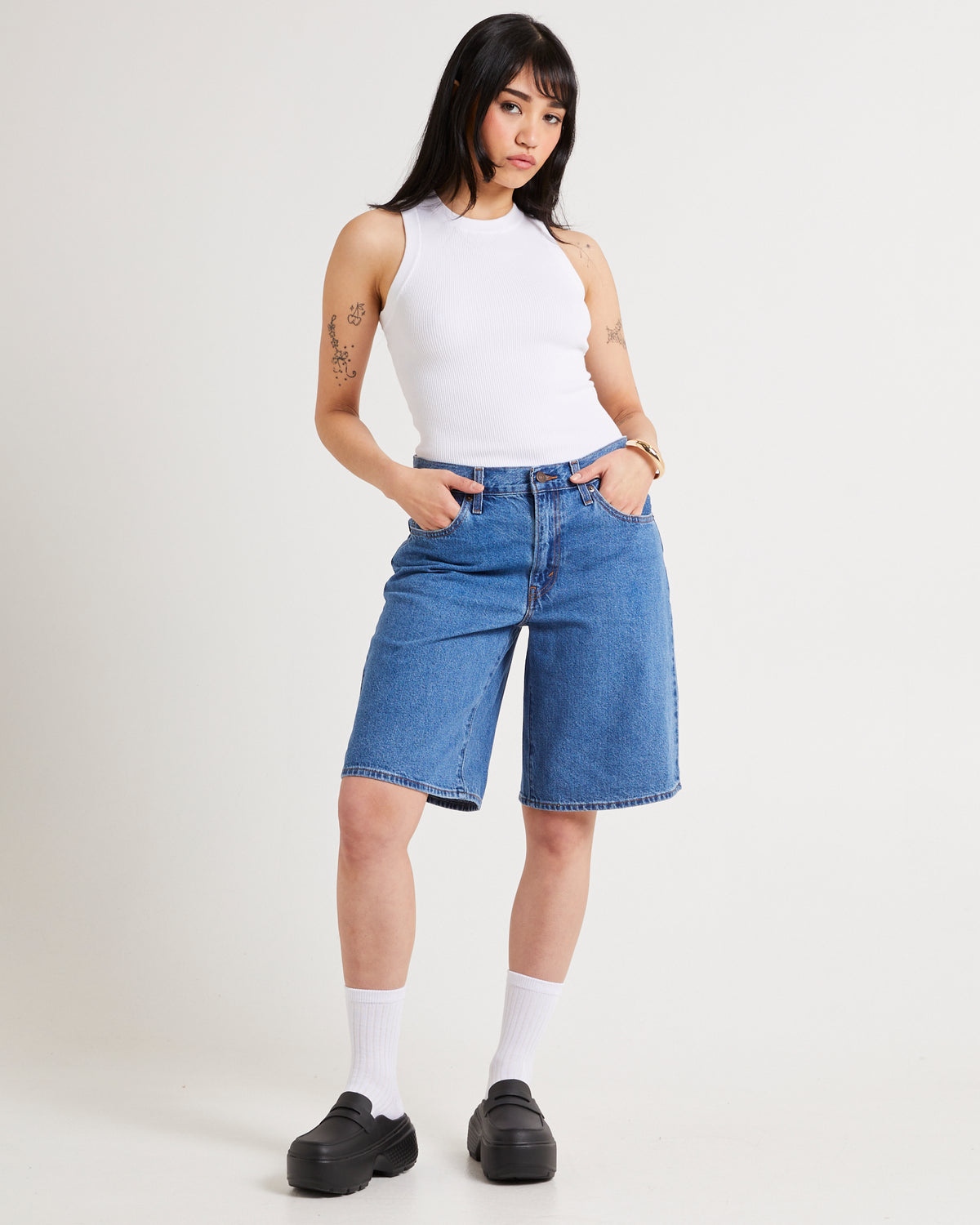 Baggy Dad Denim Jorts FOOLISH LOVE