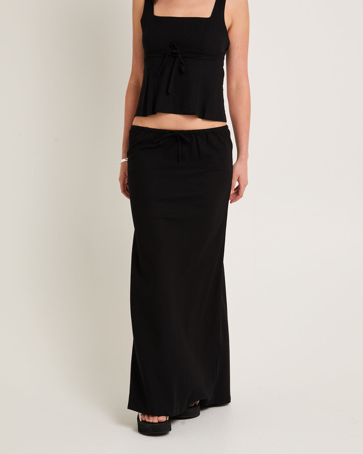 Sandy Tie Front Skirt BLACK