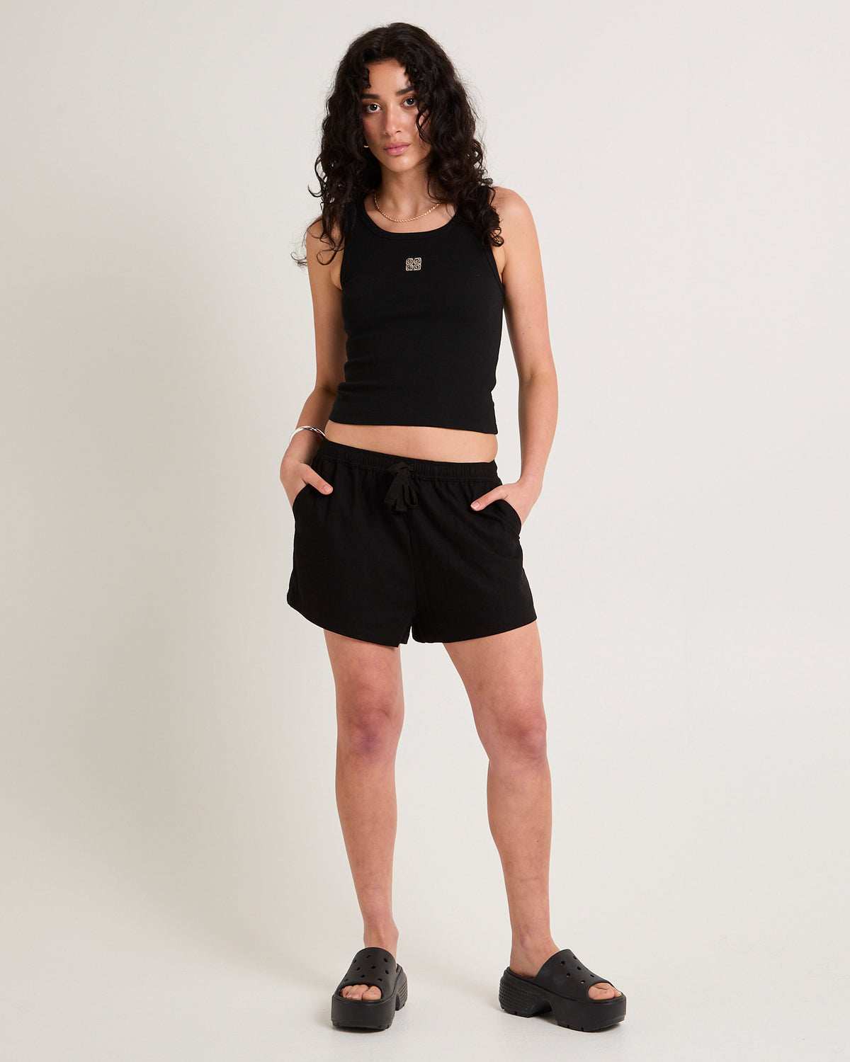 Mila Linen Blend Shorts BLACK