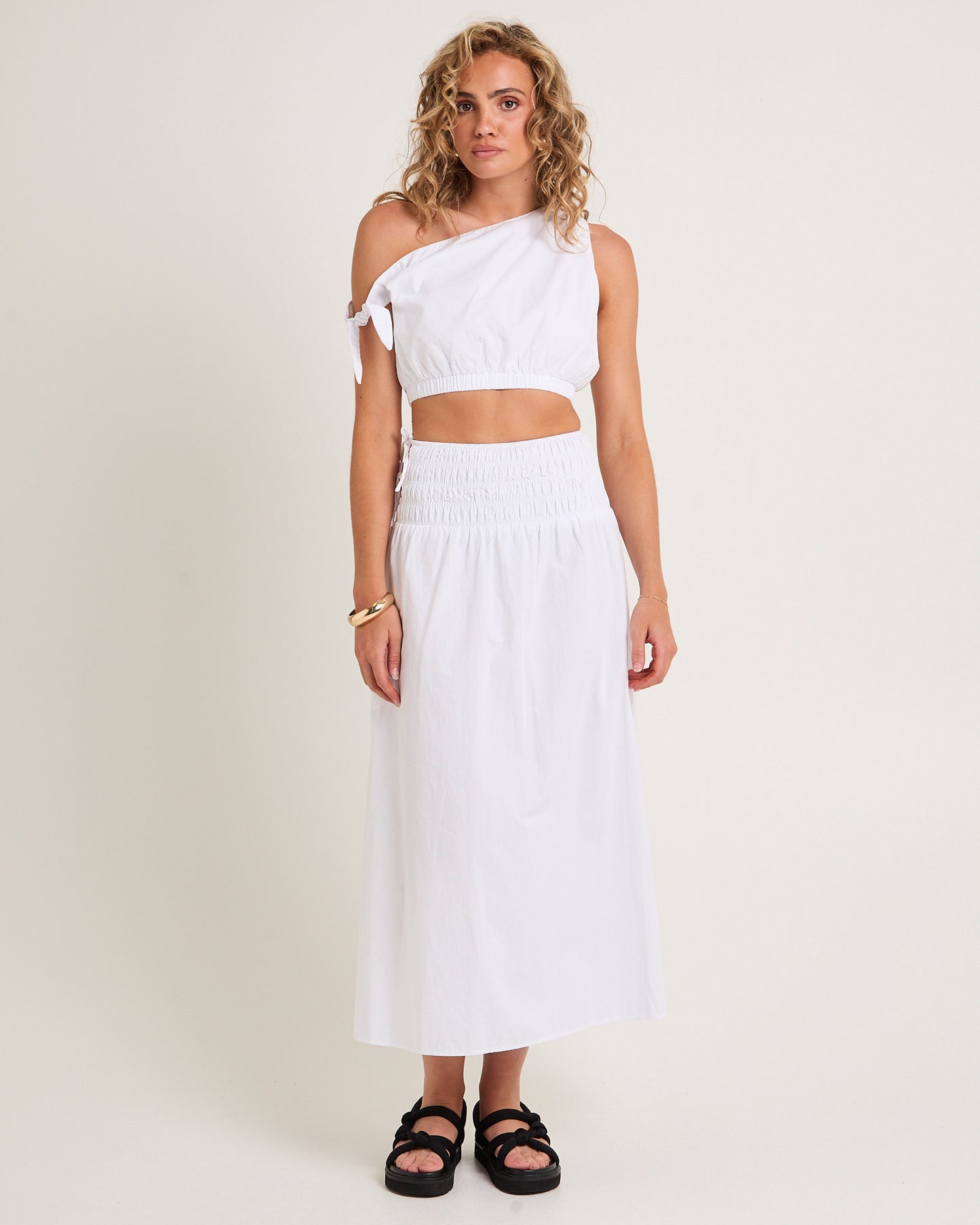 Clara Tie Side Midi Skirt