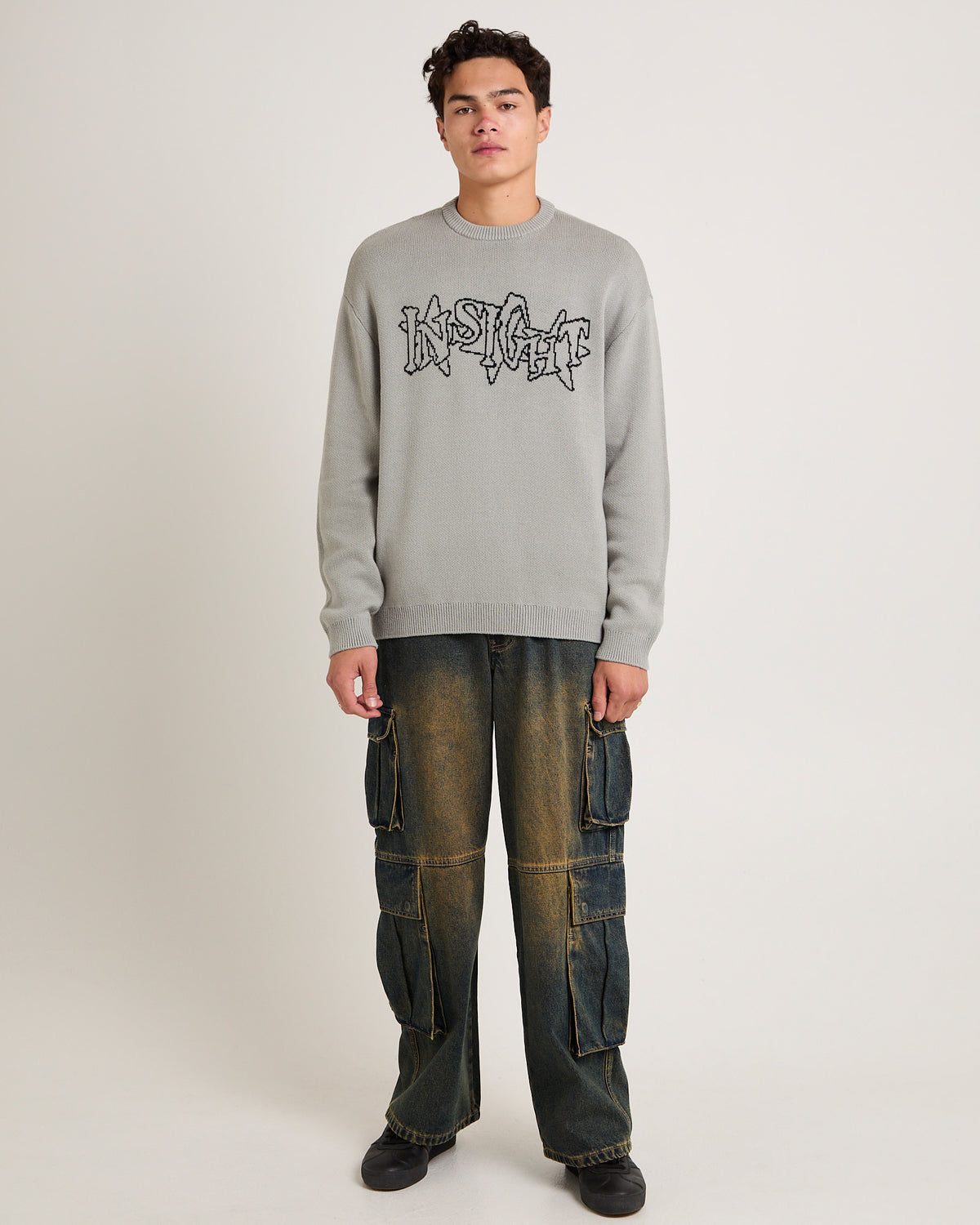 Seeing Intarsia Knit GREY