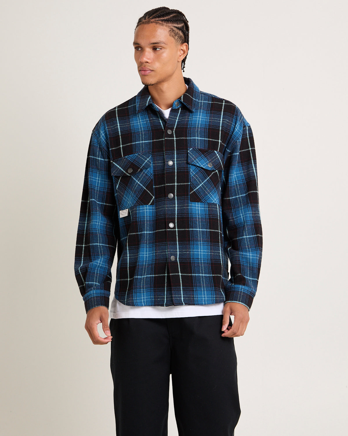 Denver Flanno Long Sleeve Shirt BLUE
