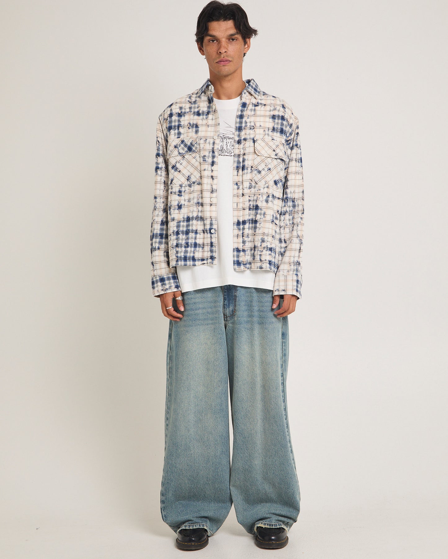 Bleached Flannel Long Sleeve Shirt