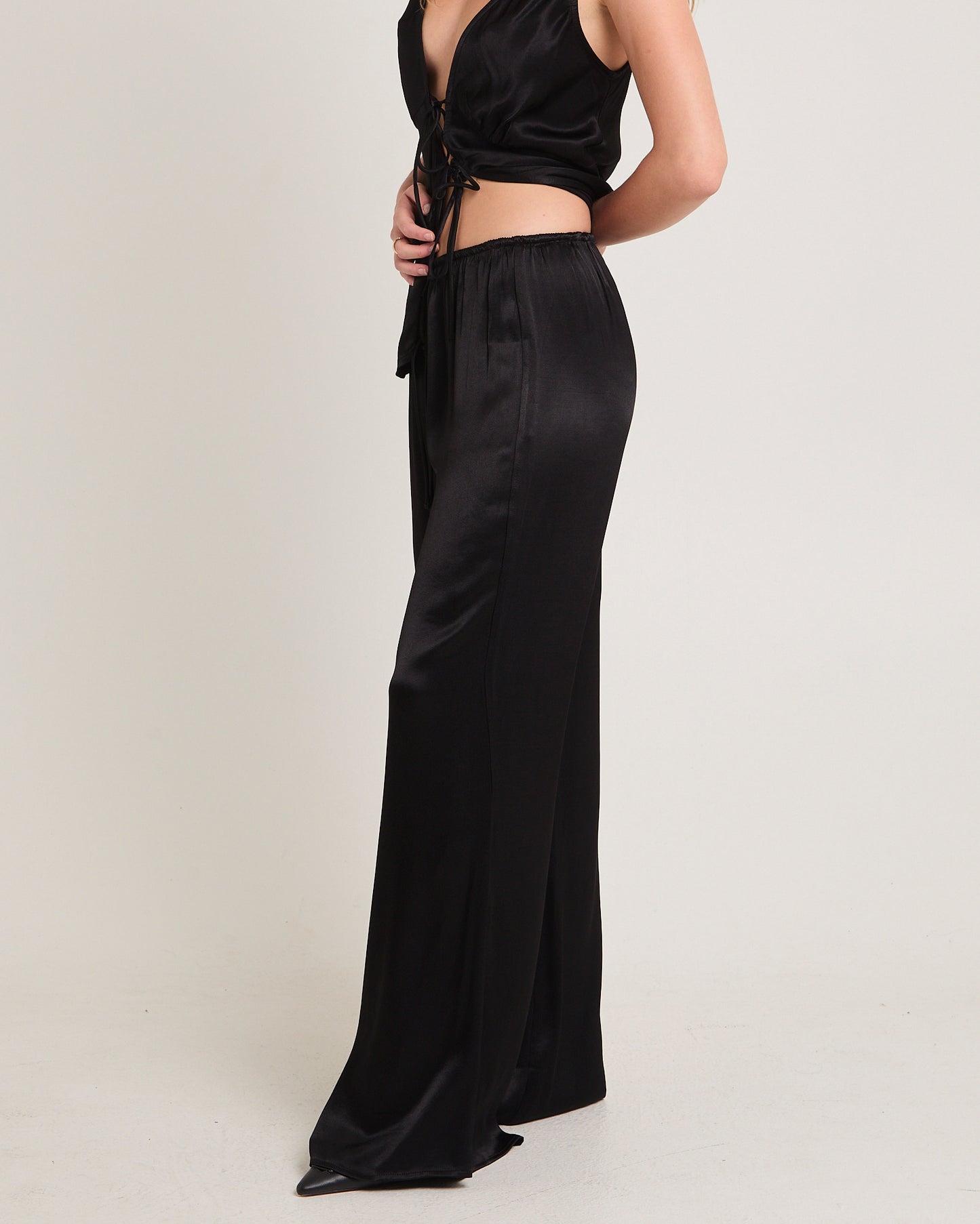 Meredith Satin Mid Rise Pants