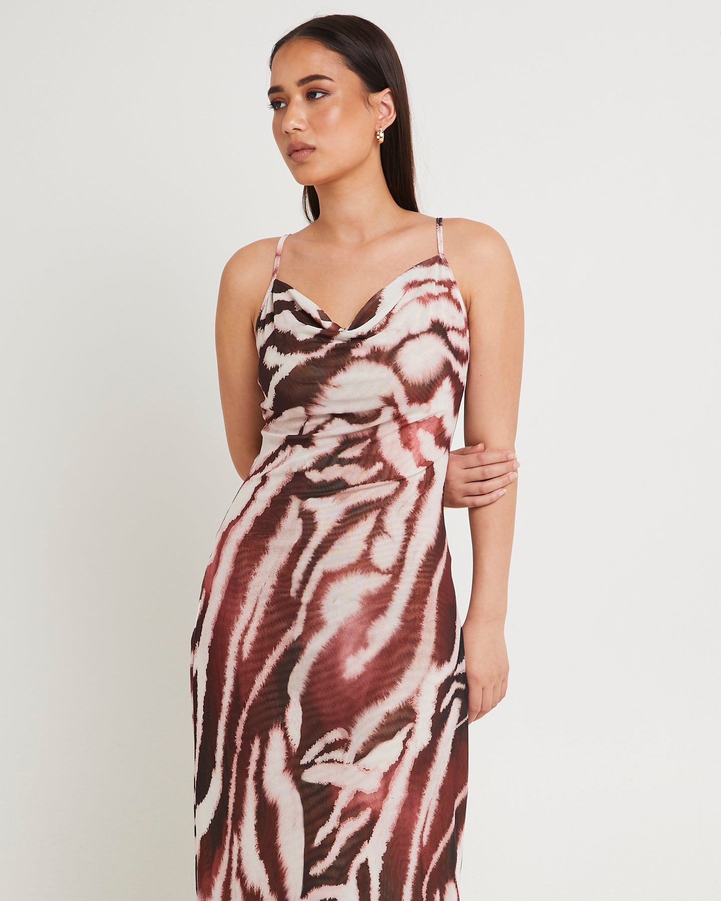 Zebra Mesh Maxi Dress