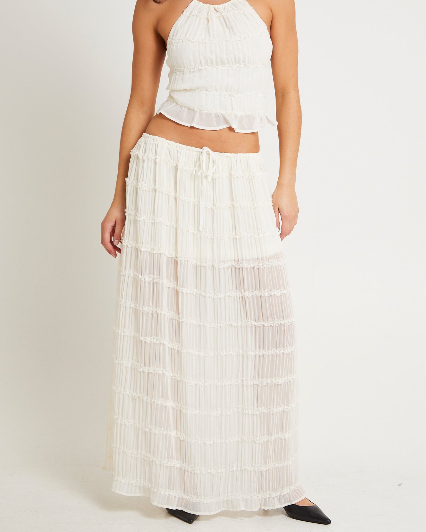Alda Shirred Maxi Skirt