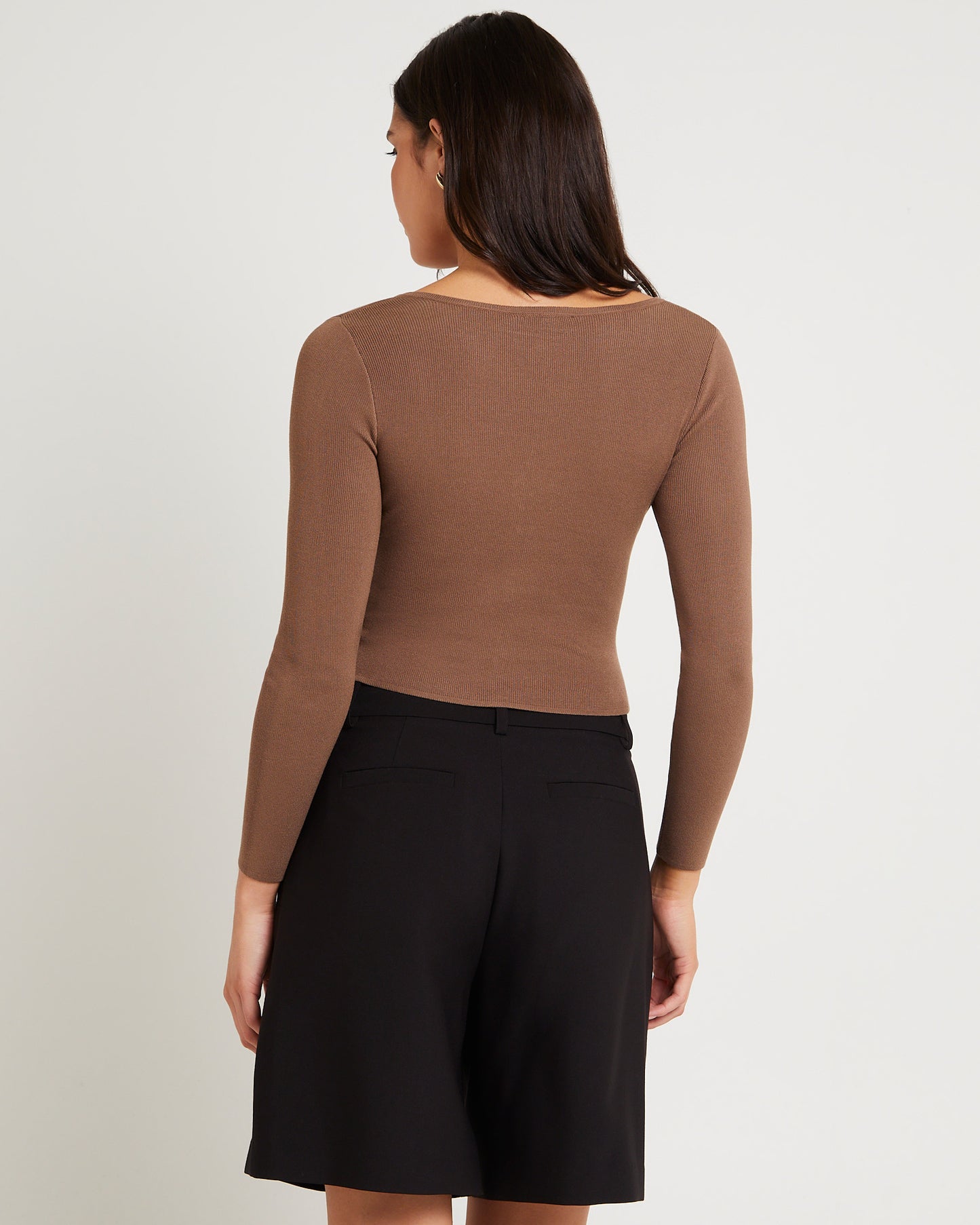Quinn Hook & Eye Long Sleeve Knit Top