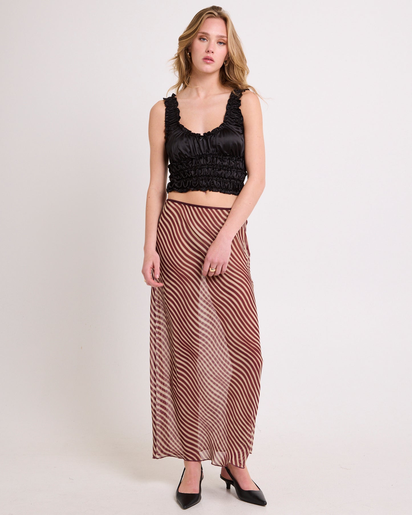 Belle Ruched Satin Cami Top