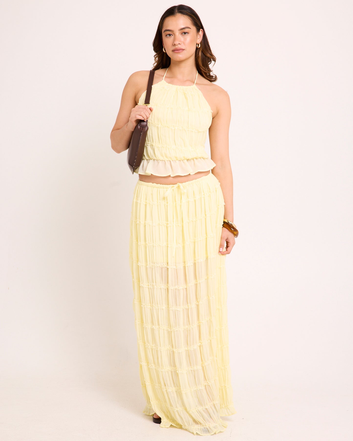 Alda Shirred Backless Top