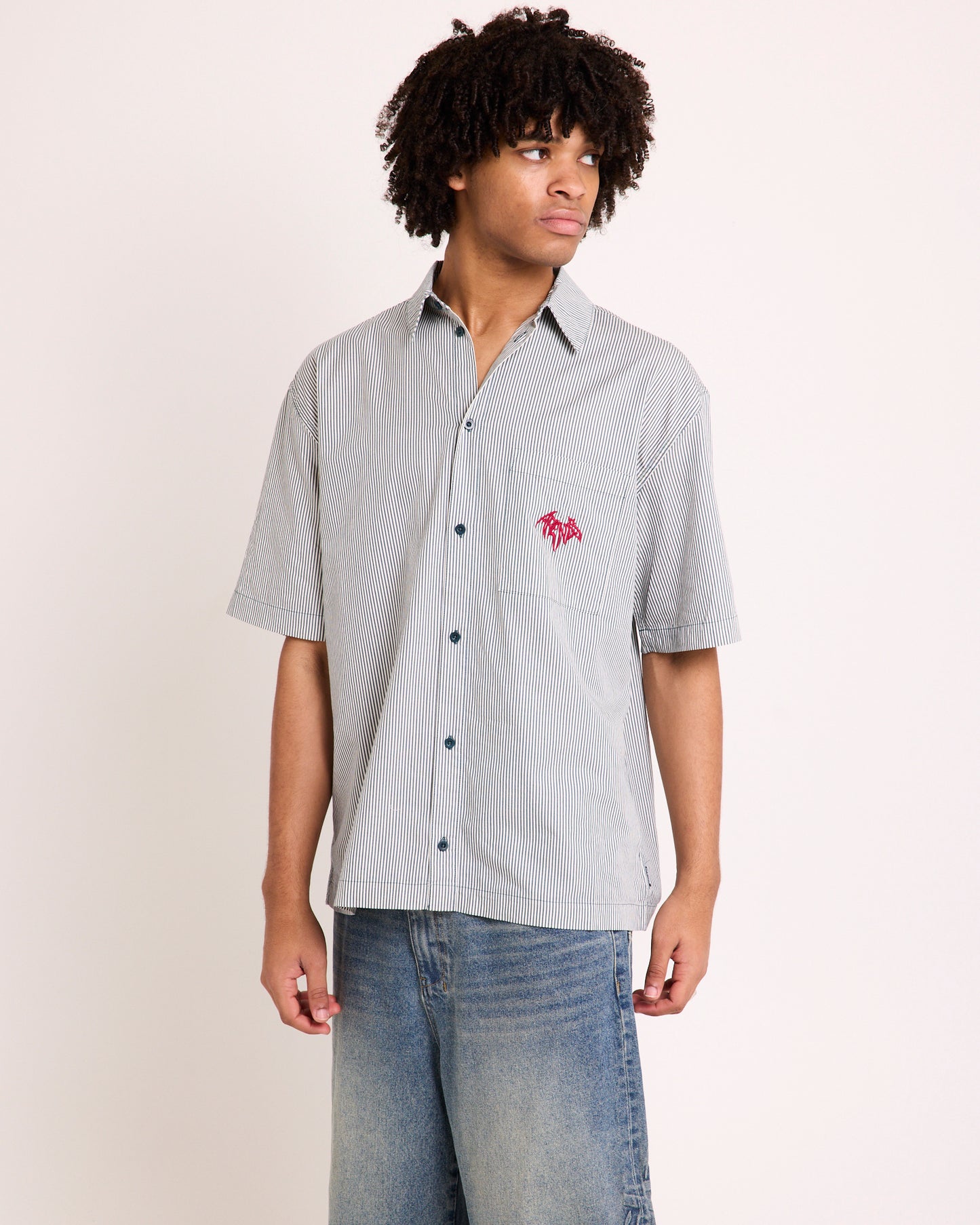 Bats Striped Short Sleeve Shirt